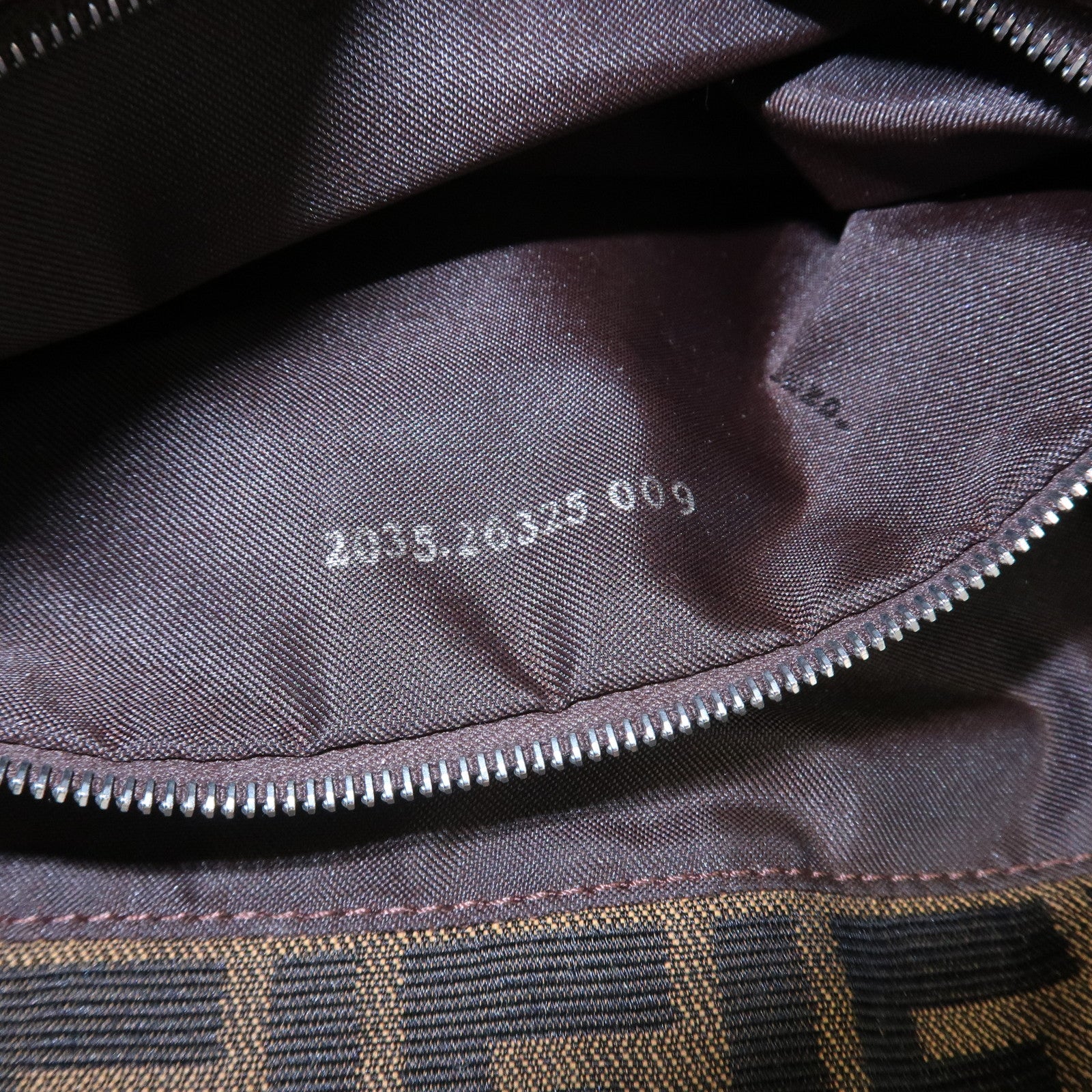 FENDI Mamma Zucca Baguette Canvas Leather Shoulder Bag  26325