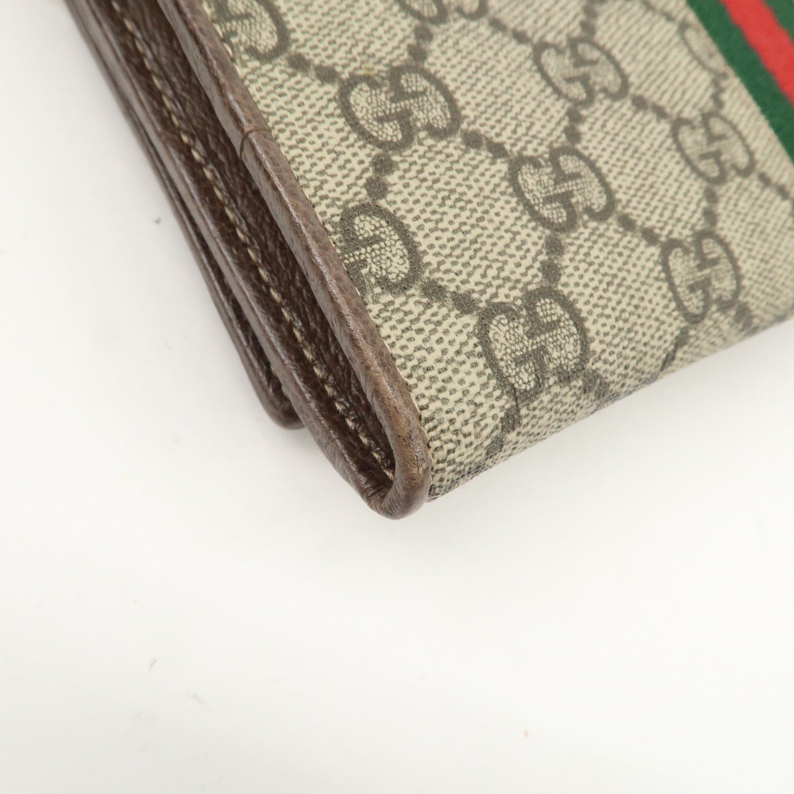 GUCCI Ophidia GG Supreme WOC Chain Wallet Long Wallet Brown 546592