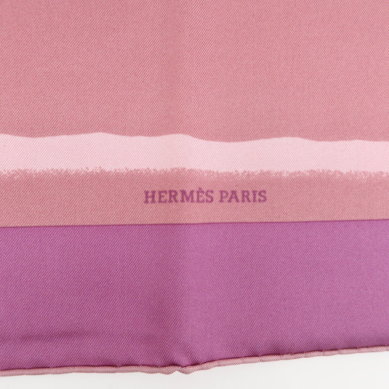 HERMES Carre 90 Silk 100% Striped Scarf Purple