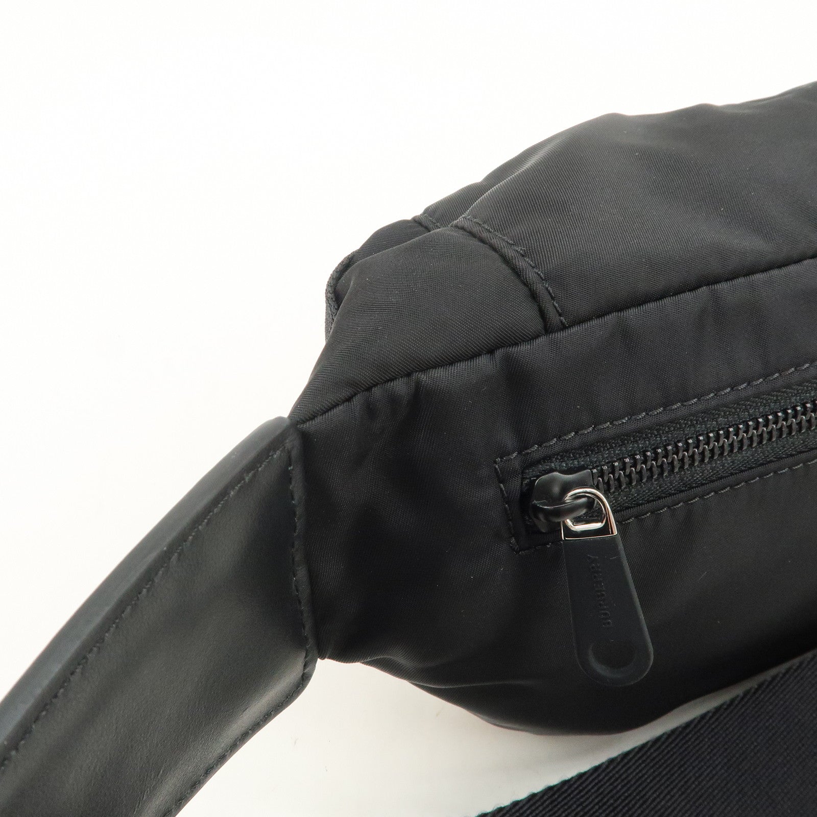 BURBERRY Nova Plaid Nylon Waist Bag Crossbody Bag Black Beige