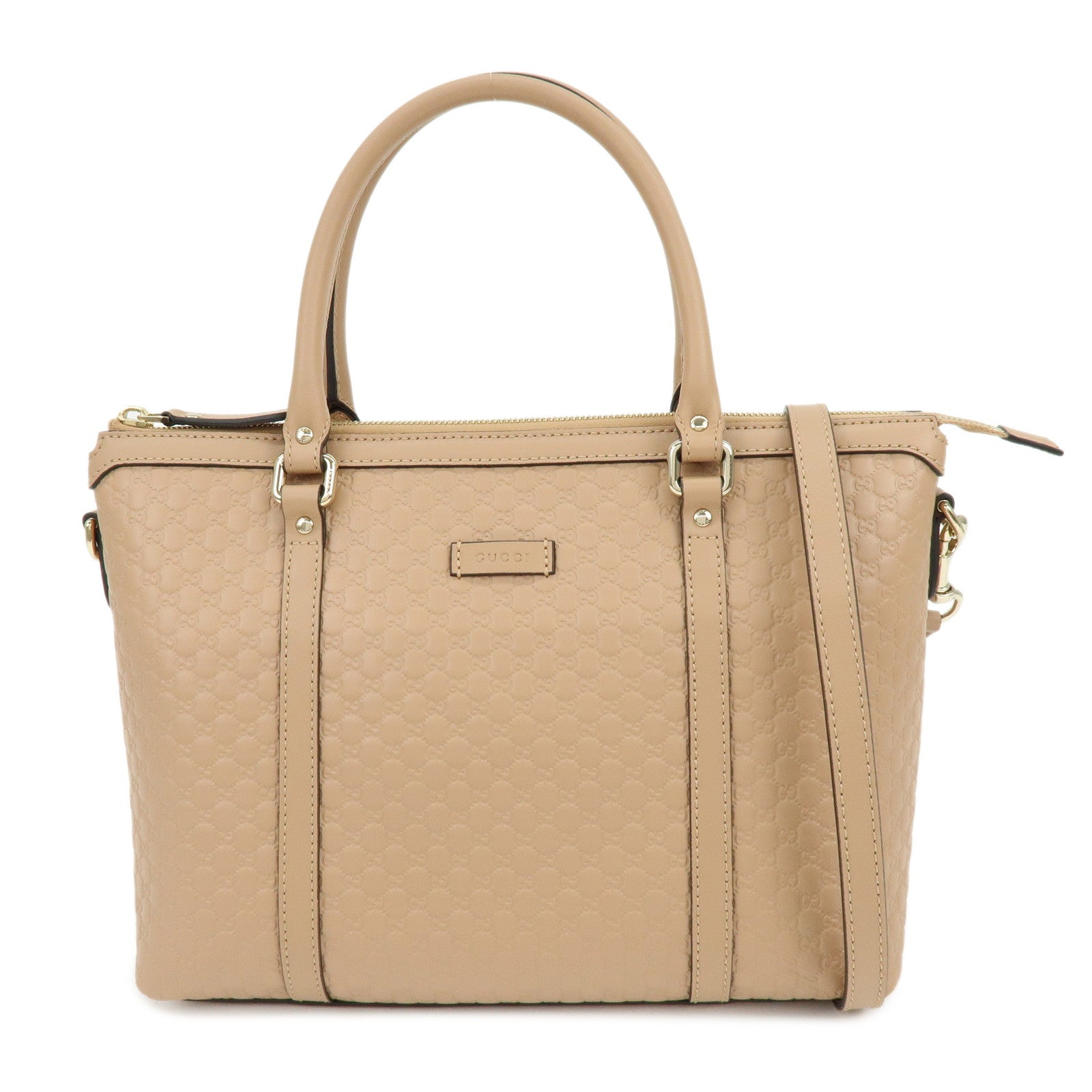 GUCCI Microguccissima Leather 2Way Hand Shoulder Bag Beige 449656