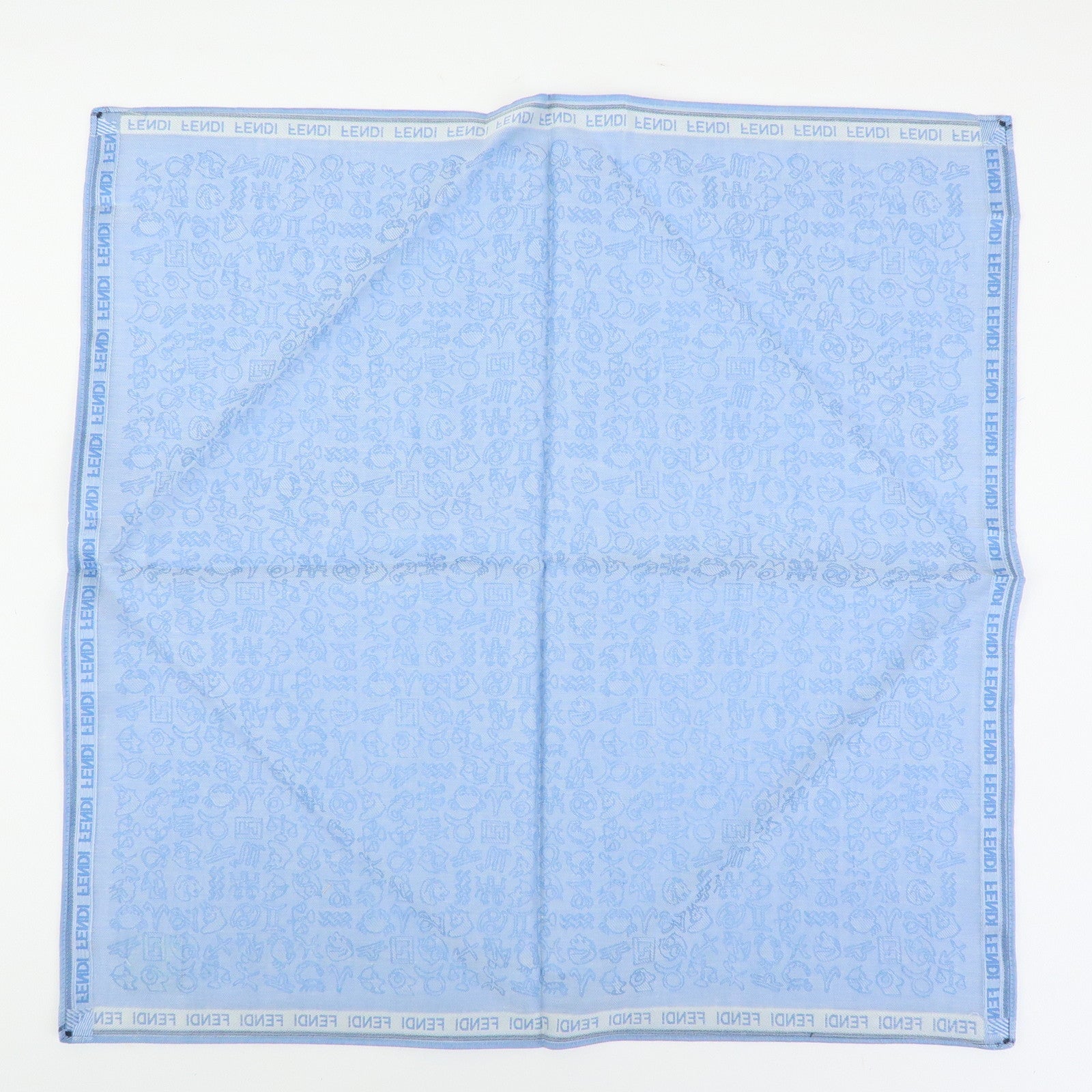 Fendi Set of 5 Cotton 100％ Scarf Brown Blue
