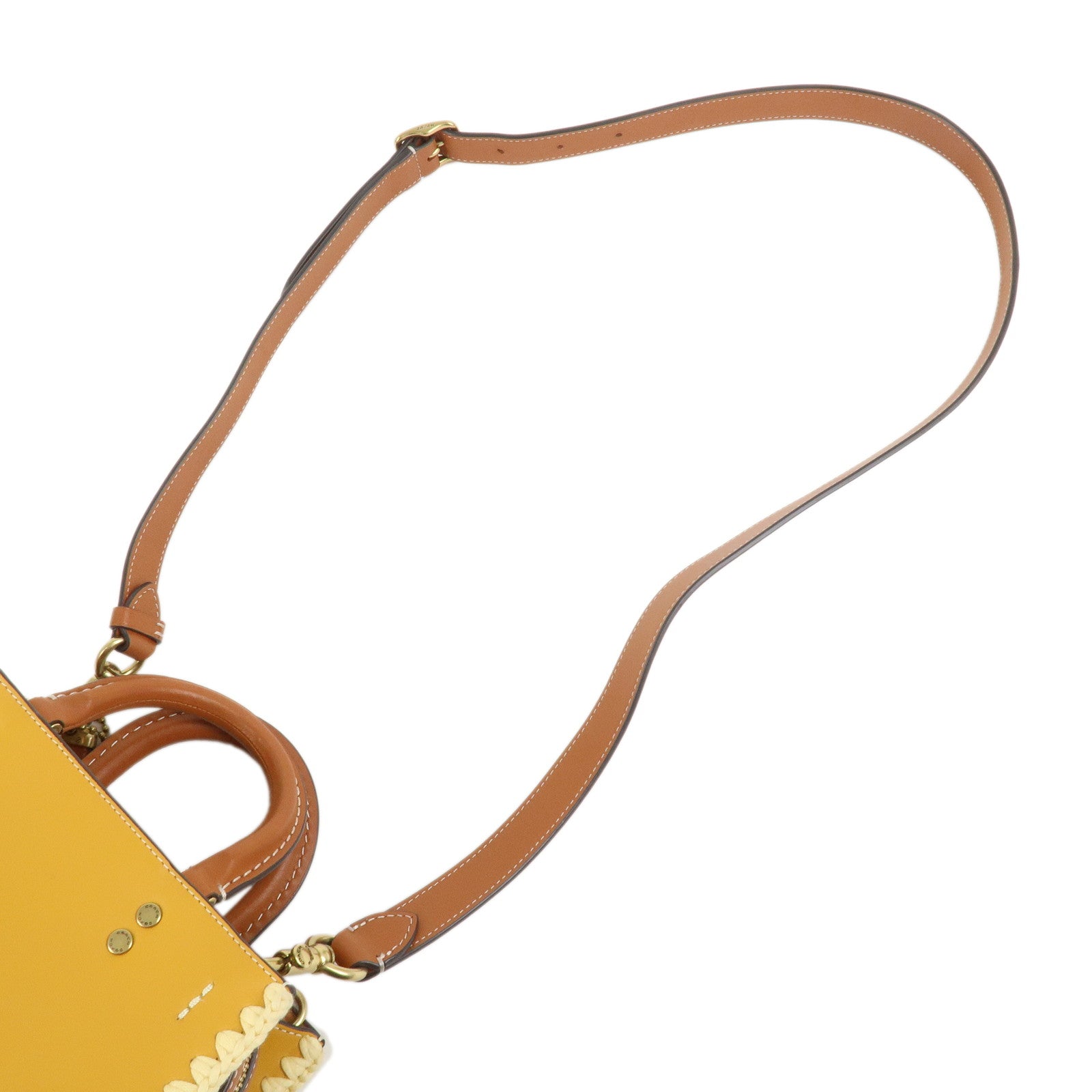 COACH Leather Rogue 2Way Bag 2023 Summer Collection Mustard Brown