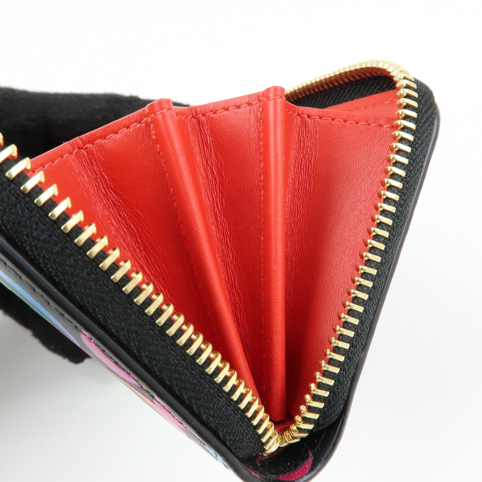 Christian Louboutin Leather Card Case Coin Case Black Multicolor