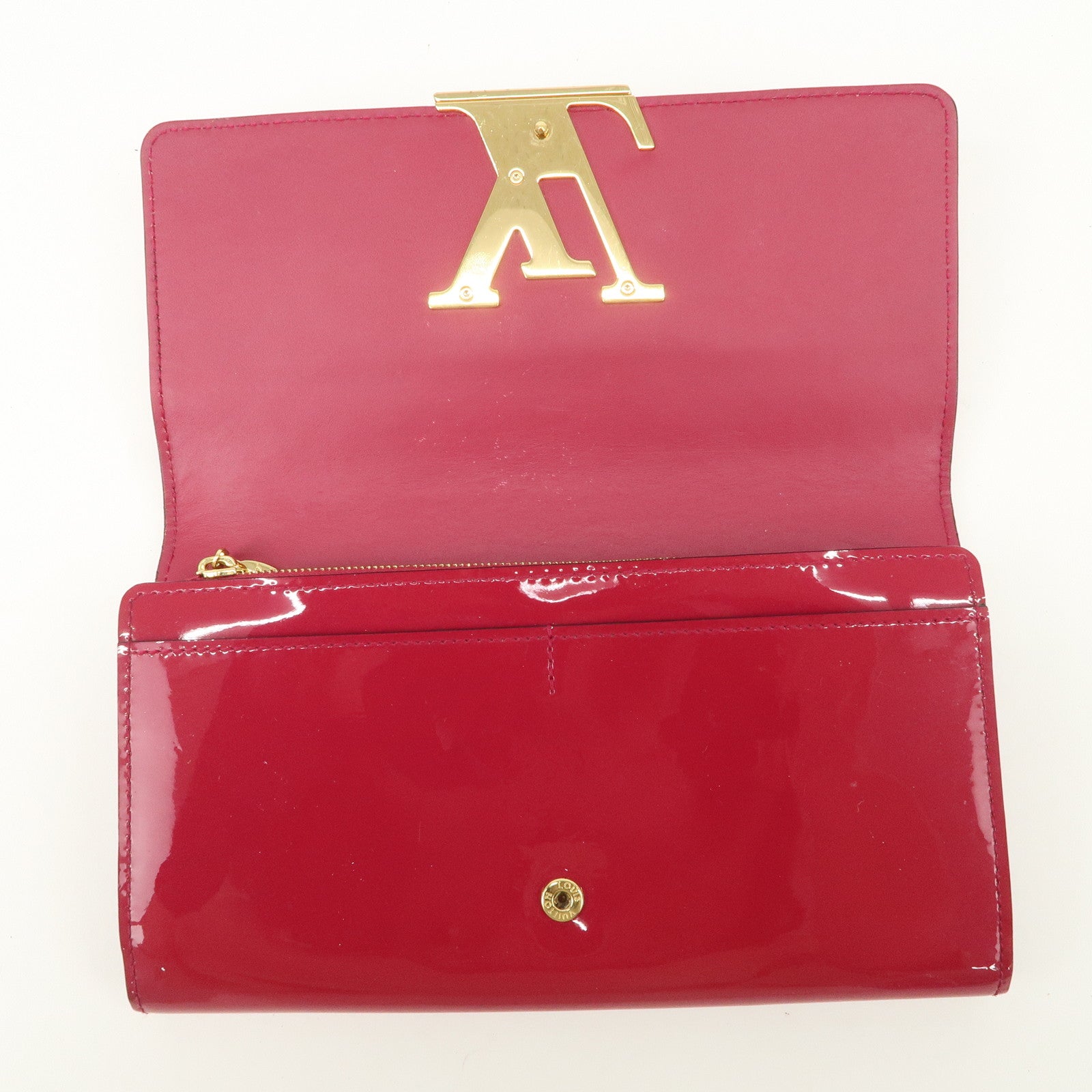 Louis Vuitton Vernis Leather Louise GM Clutch Bag Wallet Rose Indien M61317