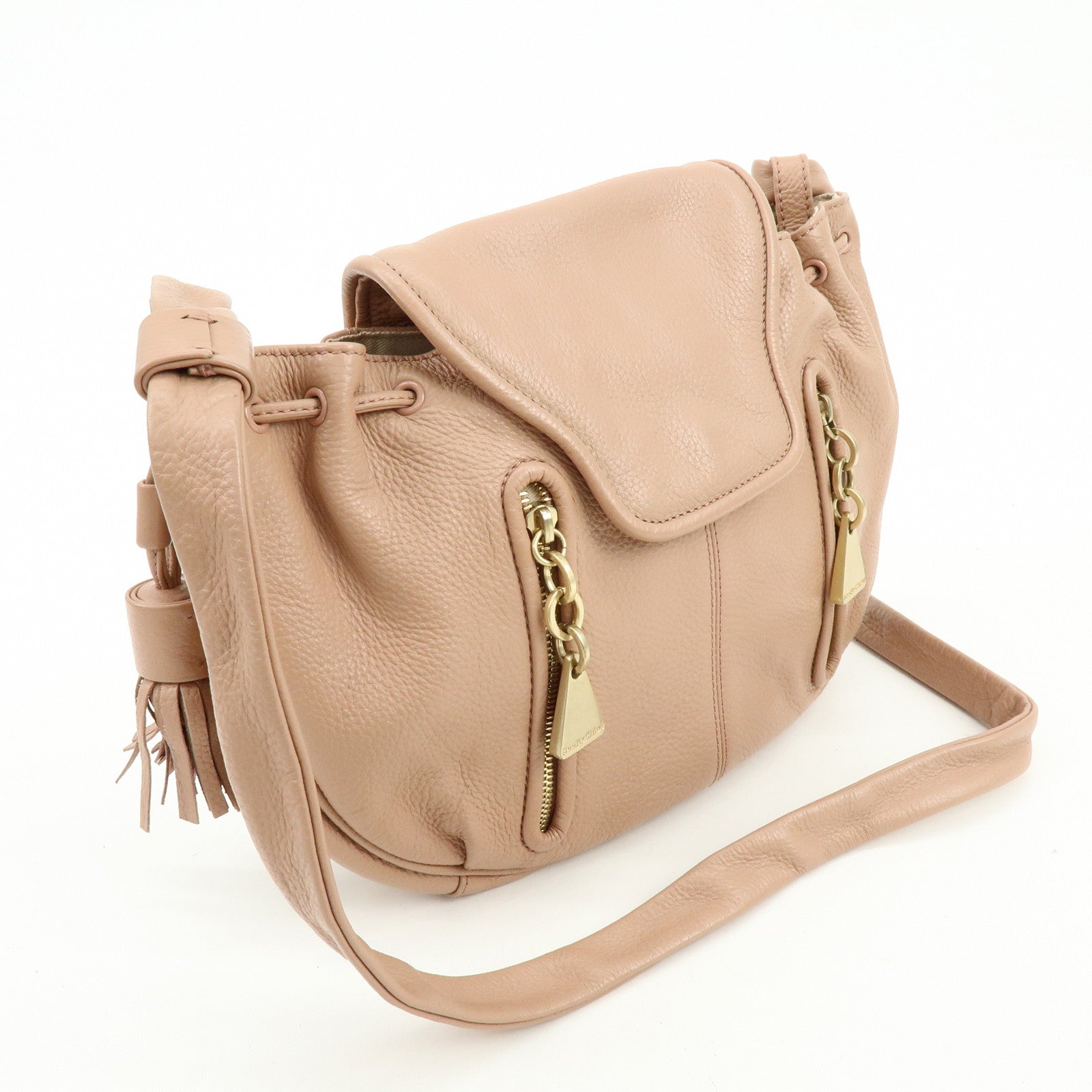 Chloe See By Chloe Leather Shoulder Bag Crossbody Bag Pink