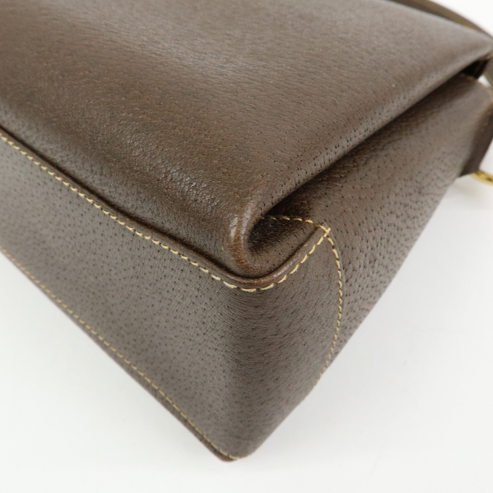 GUCCI Old Gucci Leather Hand Bag Brown 000・406・0025