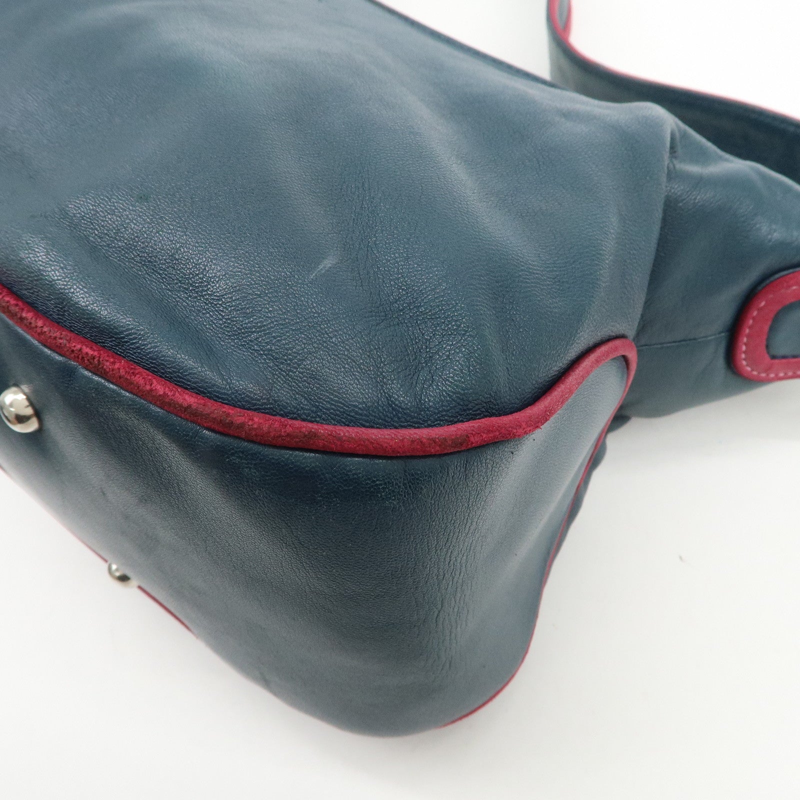 LOEWE Nappa Leather Shoulder Bag Hand Bag Blue Pink