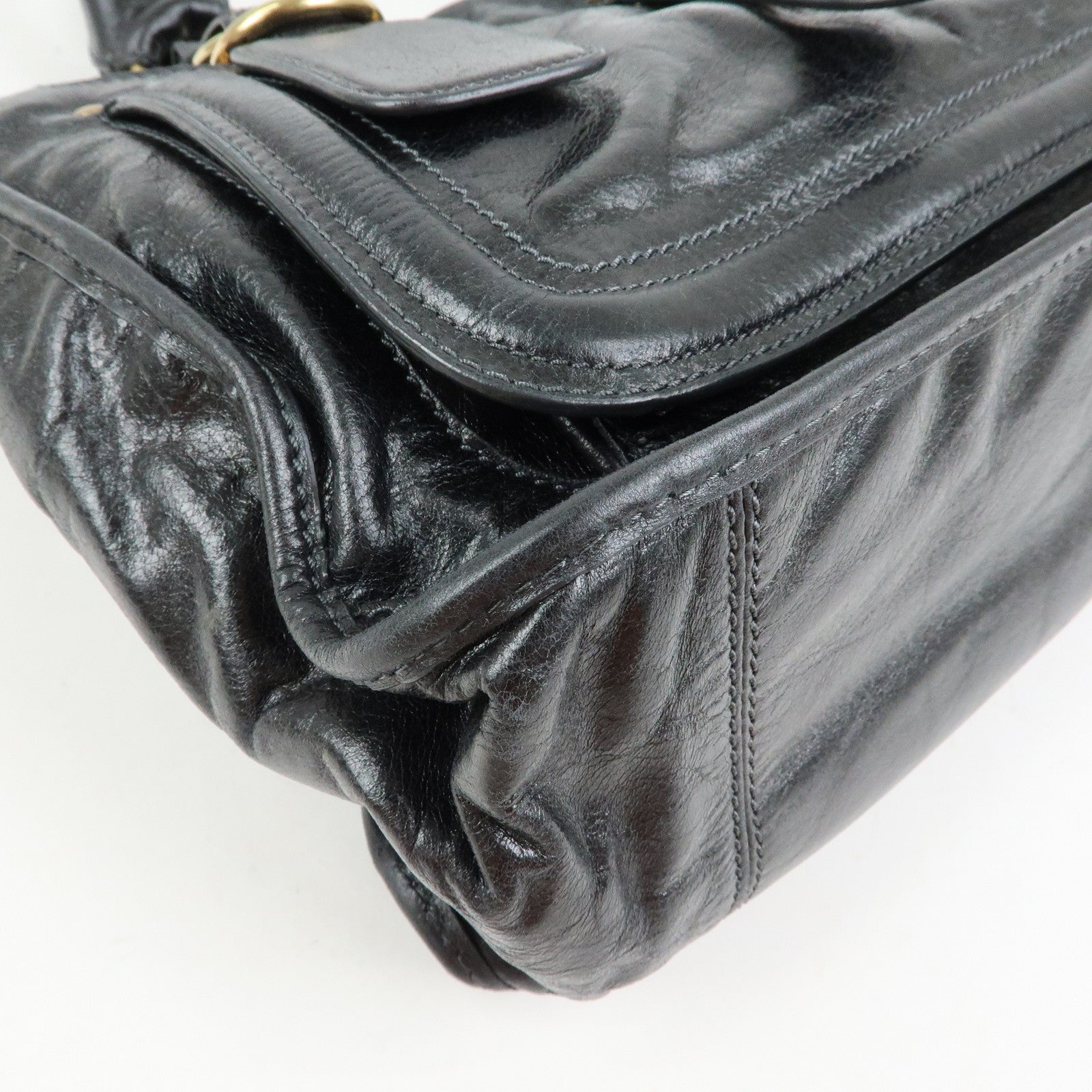 Chloe Bay Leather Hand Bag Tote Bag Black