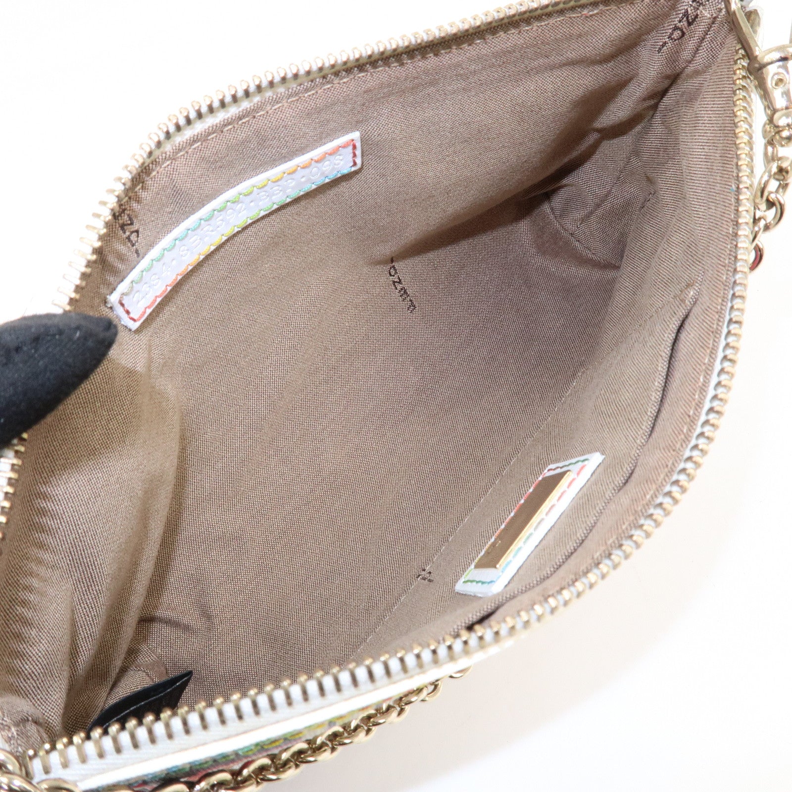 FENDI Zucca Print PVC Chain Accessory Pouch Multicolor 8BR592