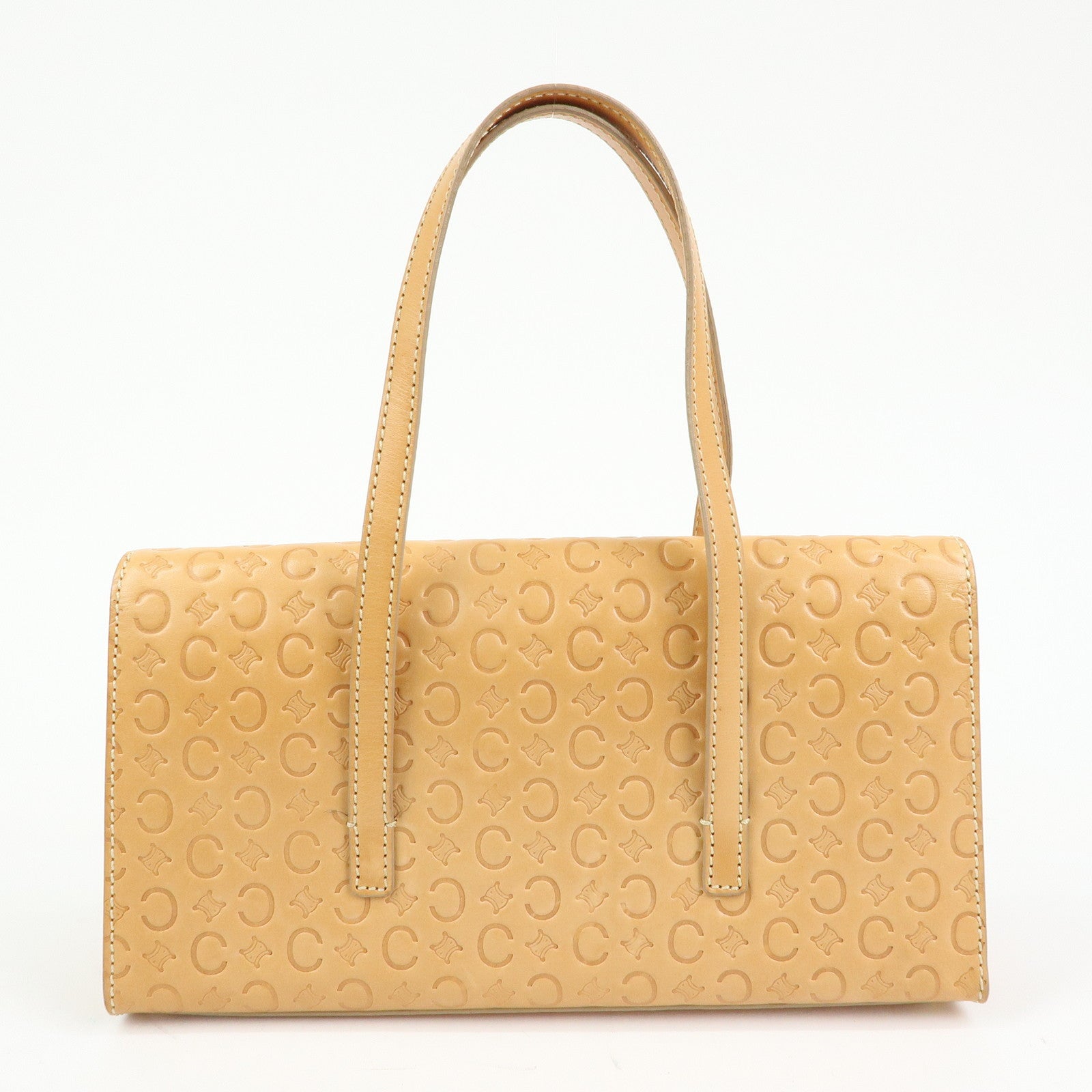 CELINE C Macadam Leather Shoulder Bag Hand Bag Light Brown