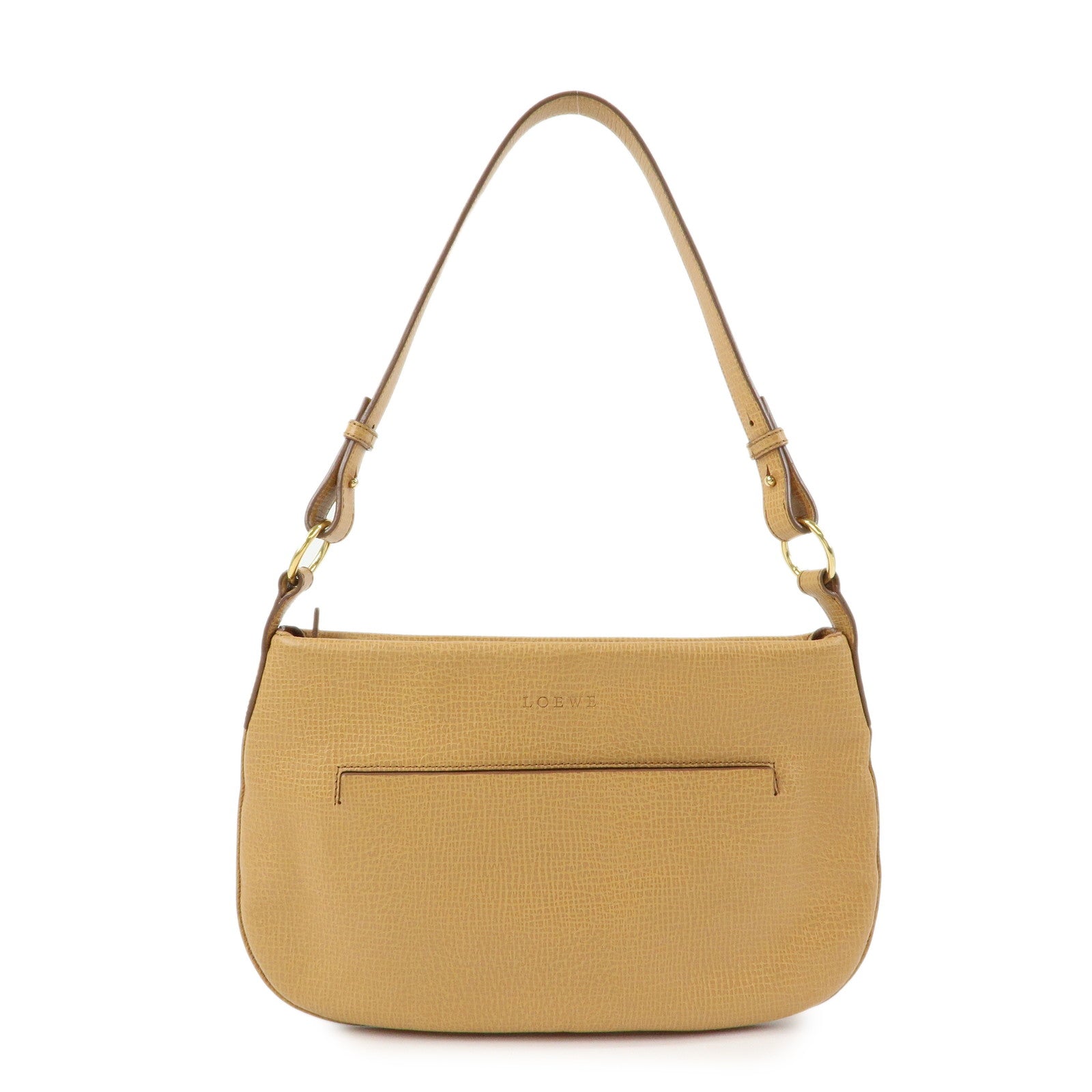 LOEWE Leather Hand Bag Shoulder Bag Beige