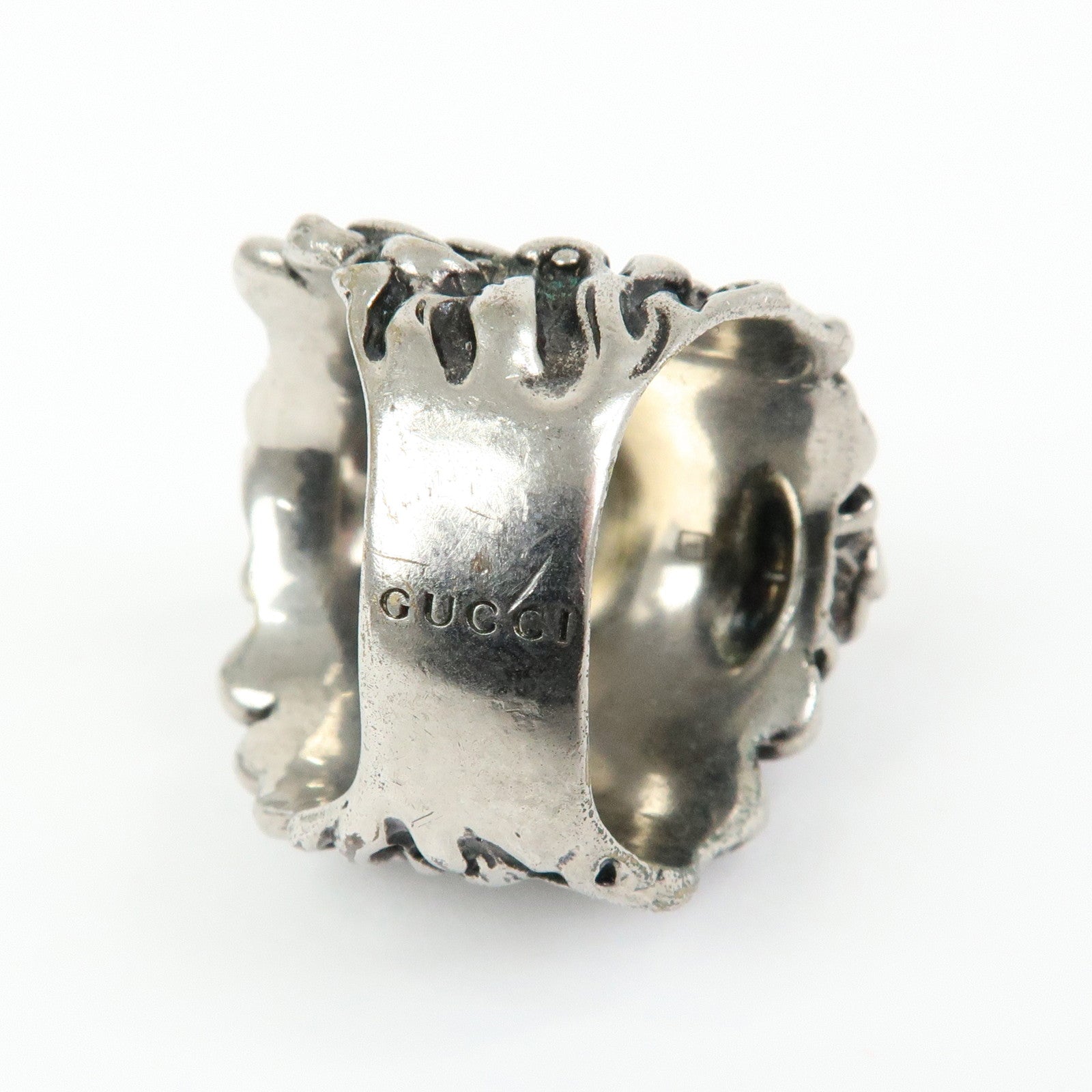 GUCCI Lion Head Metal Ring Silver #19 US9 EU58 HK19