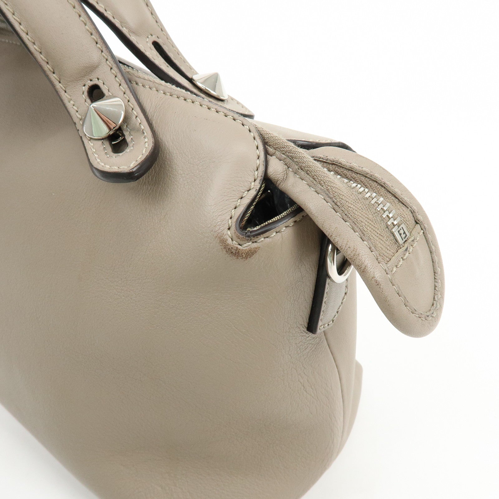 FENDI BY THE WAY Medium Leather 2Way Hand Bag Greige 8BL124
