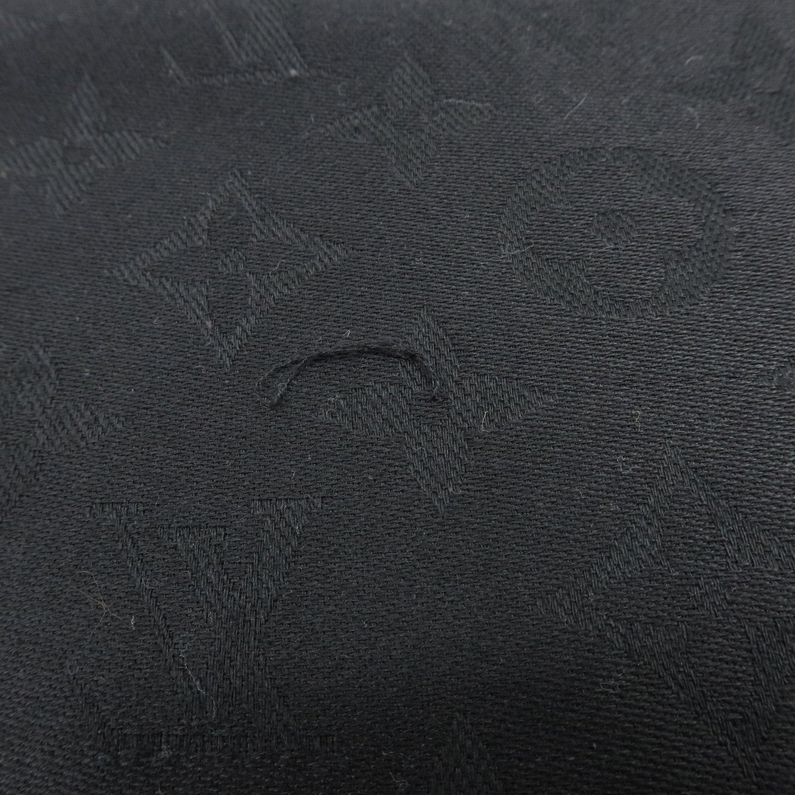 Louis Vuitton Monogram Silk Wool Scarf Shawl Black M71329