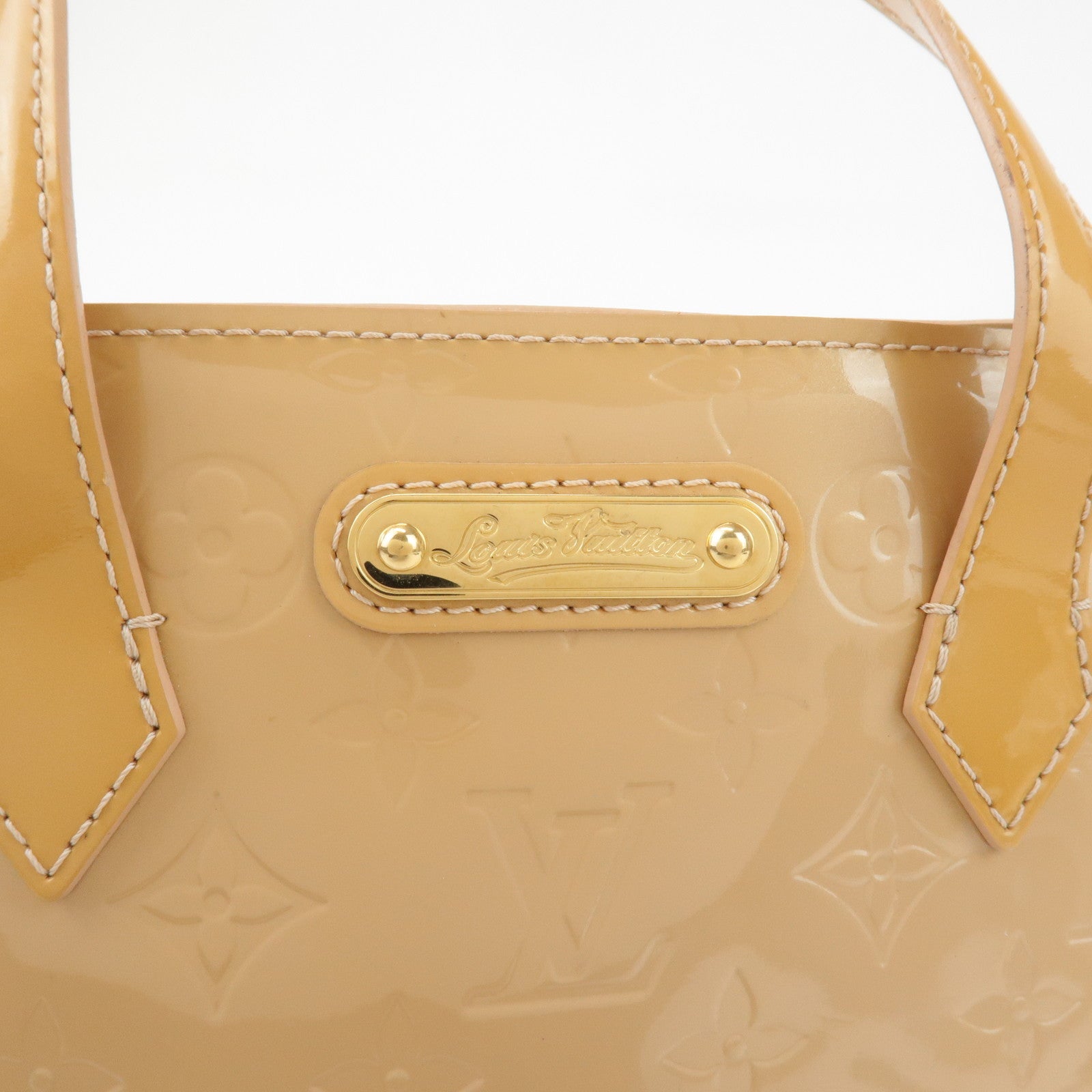 Louis Vuitton Monogram Vernis Wilshire PM Hand Bag Blanc Corail M91642 Used