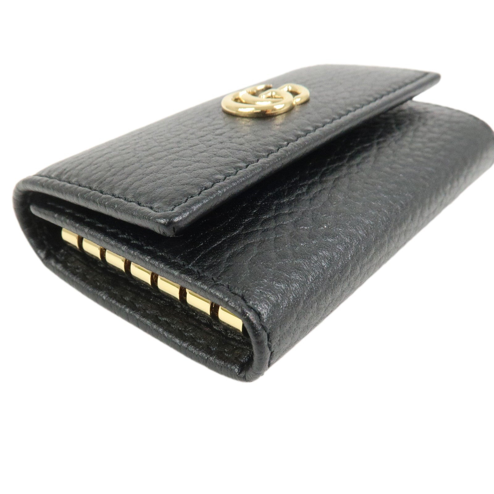 GUCCI GG Marmont Leather Key Case Key Holder Black 456118