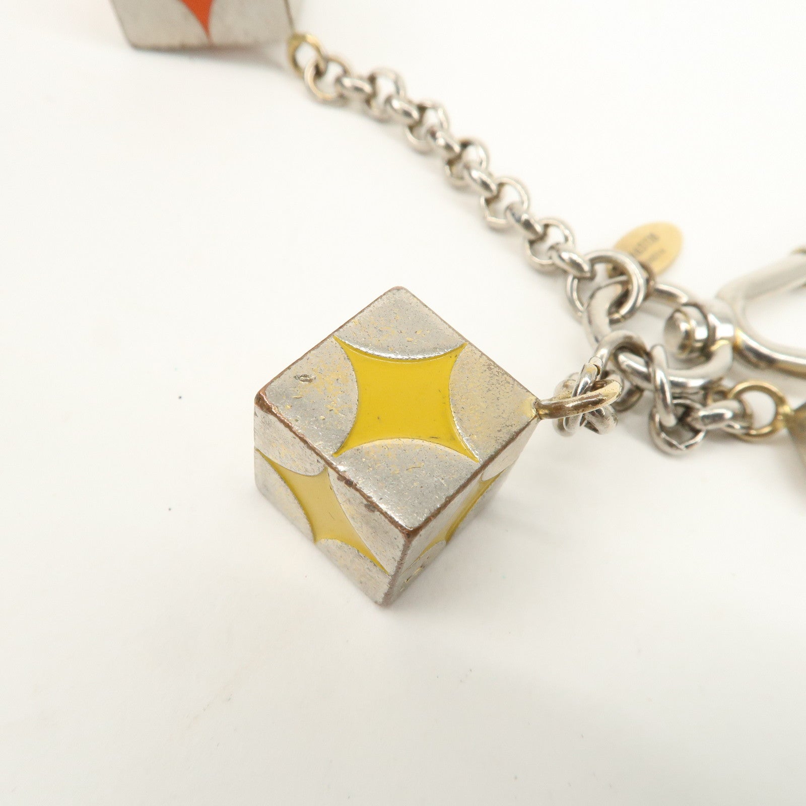 Louis Vuitton Metal Cube Bag Charm Key Charm Silver M65118
