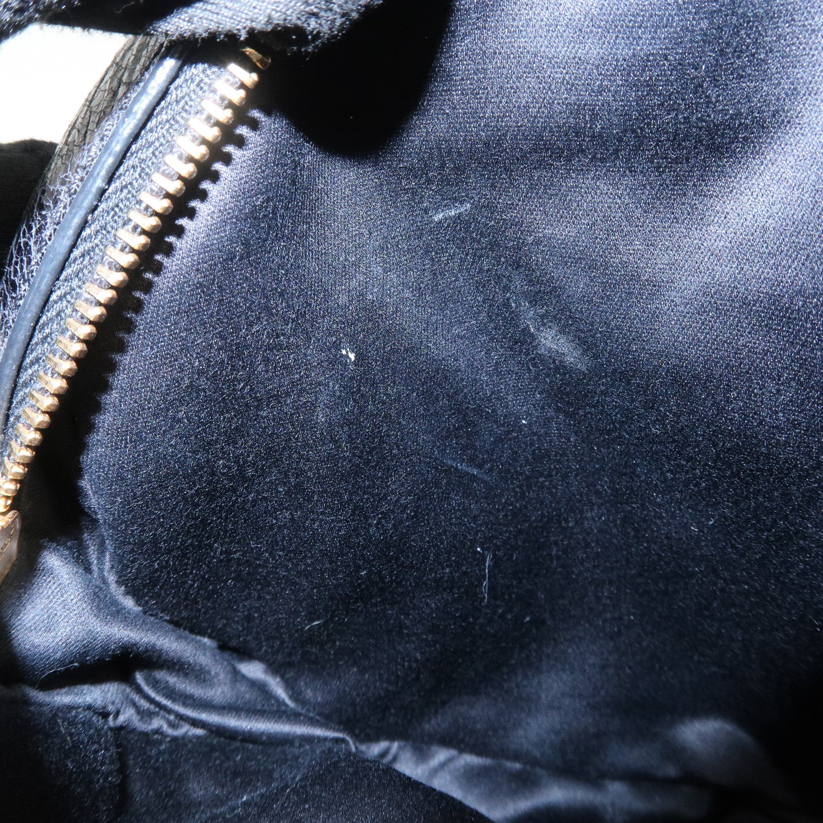 MIU MIU Logo Matelasse Leather Hand Bag Mini Bag Black