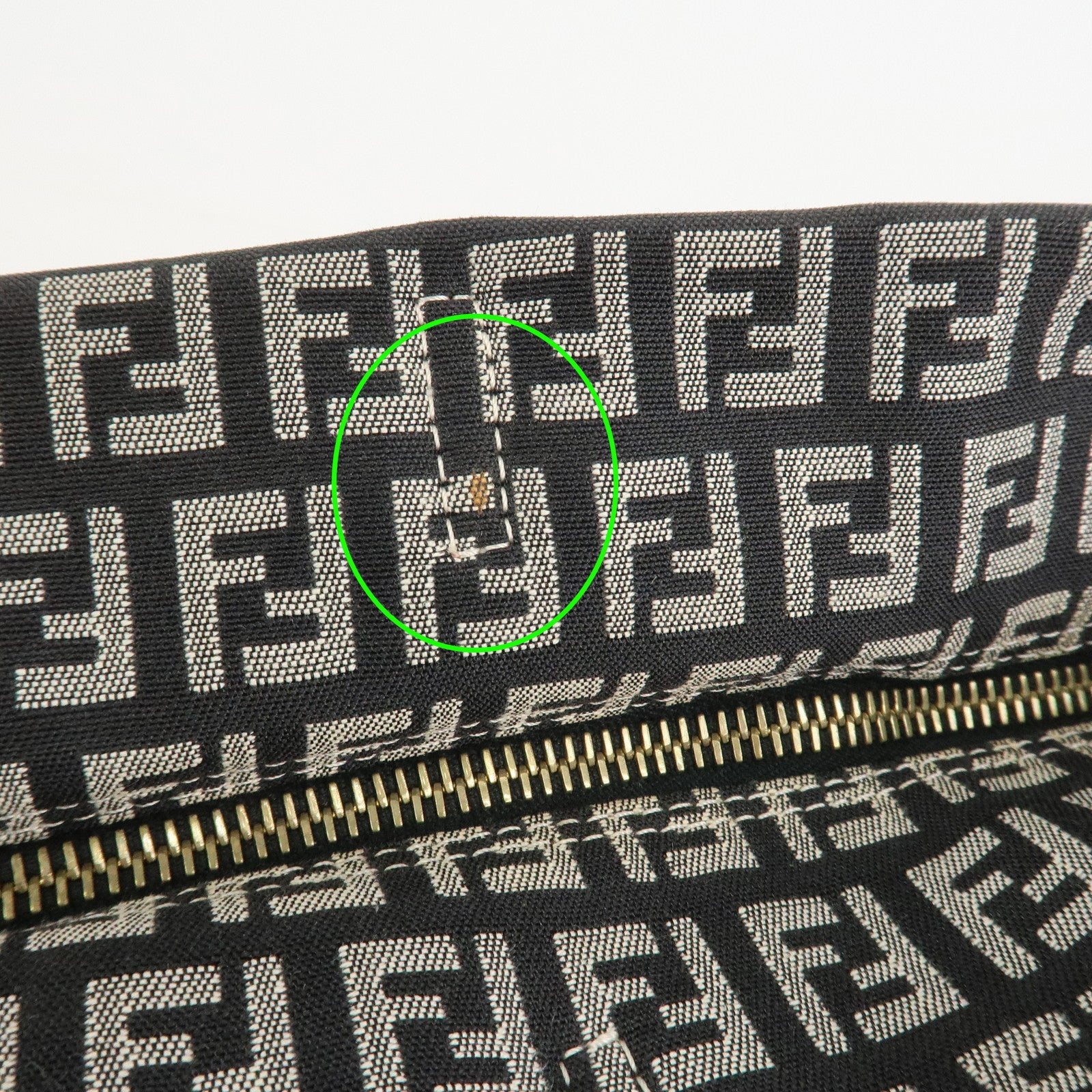 FENDI Zucchino Canvas Leather Tote Shoulder Bag Black Pink 8BH025