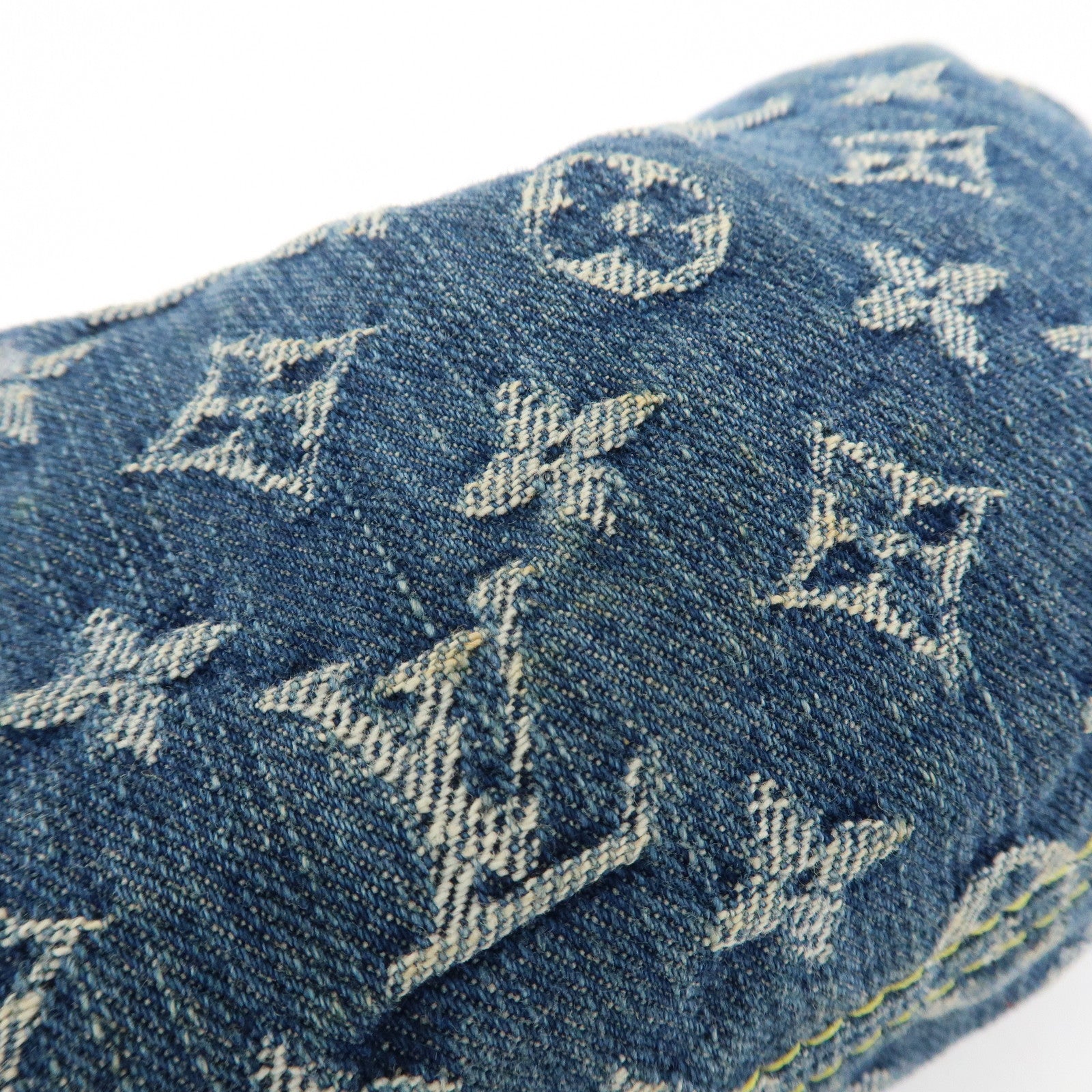 Louis Vuitton Monogram Denim Pleaty Hand Bag Blue M95020