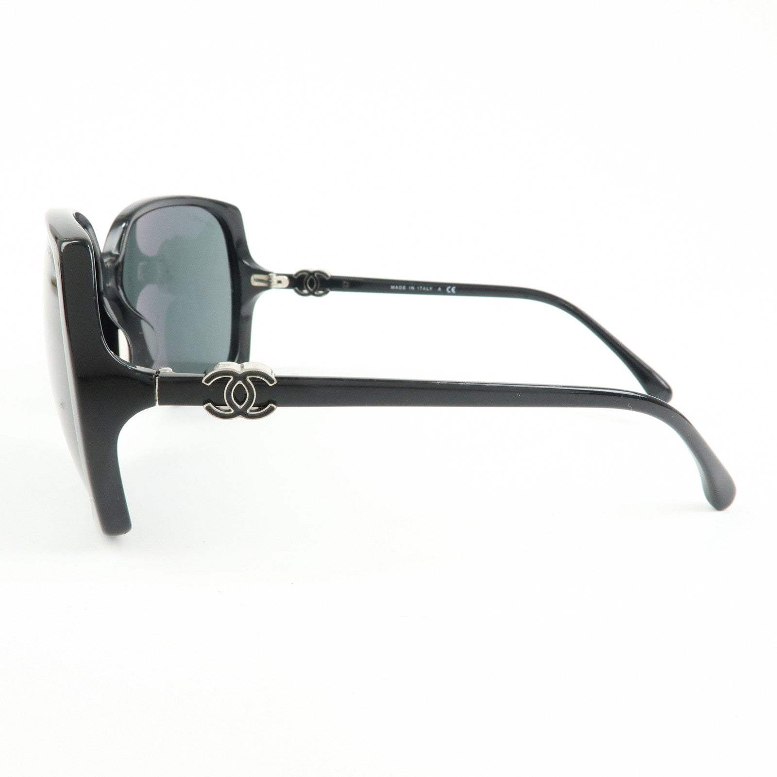 CHANEL COCO Mark Plastic Sunglasses 61□16 Black 5216-A