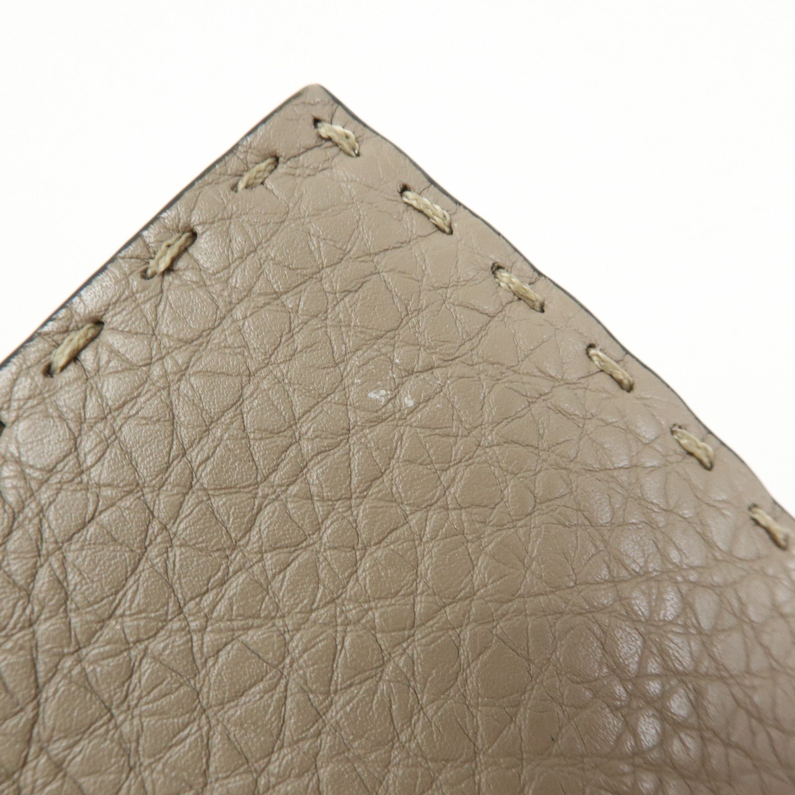 FENDI Seleria Peekaboo Leather Continental Wallet Grey 8M0308