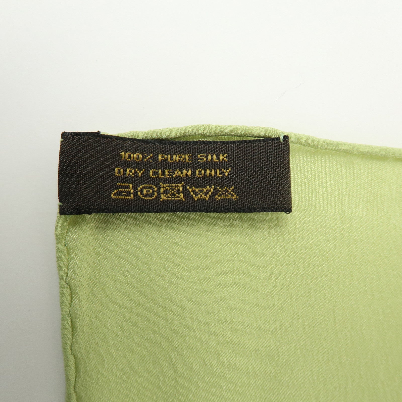 Louis Vuitton Monogram Shine Silk 100% Scarf Shawl Light Green