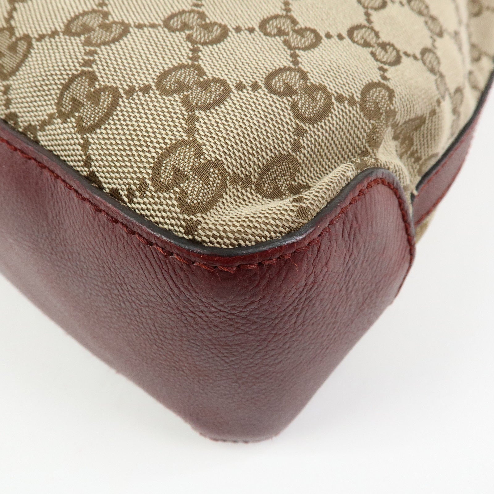 GUCCI Marrakech GG Canvas Leather Tassel Shoulder Bag Beige 257026