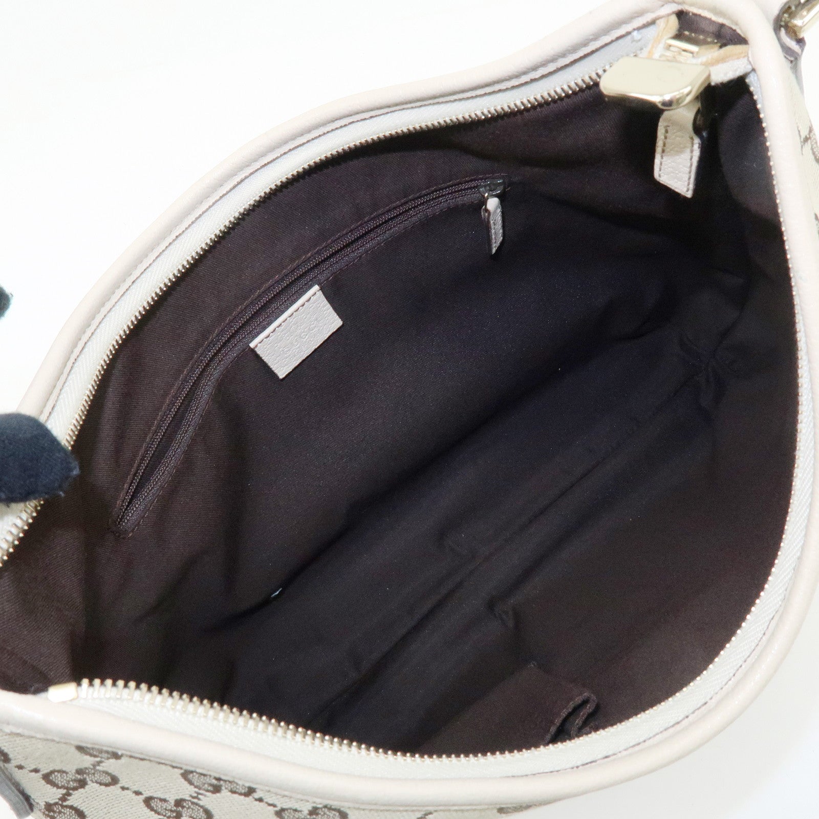 GUCCI Abbey GG Canvas Leather Shoulder Bag Hand Bag Beige 130737