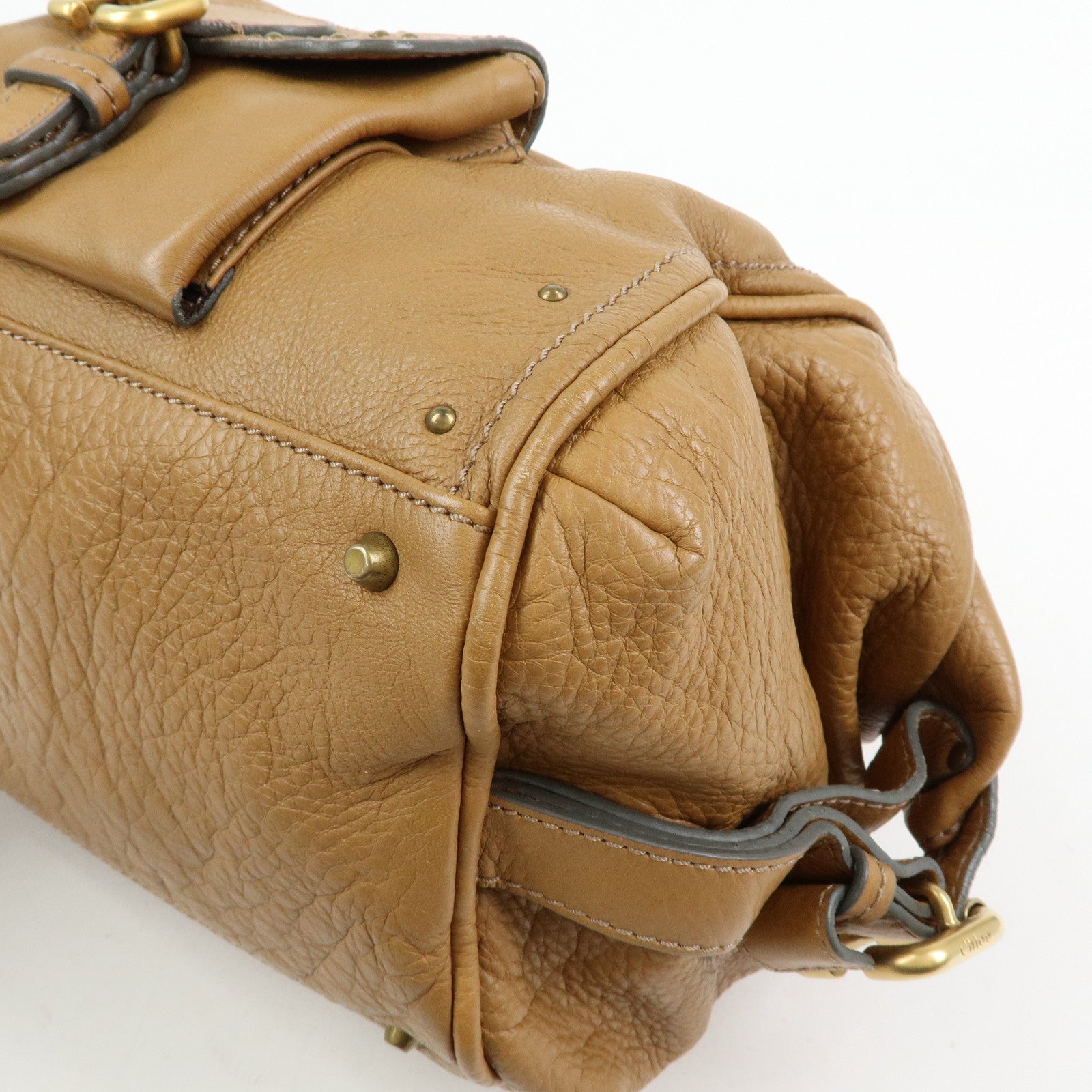 Chloe Paddington Leather Shoulder Bag Boston Bag Brown