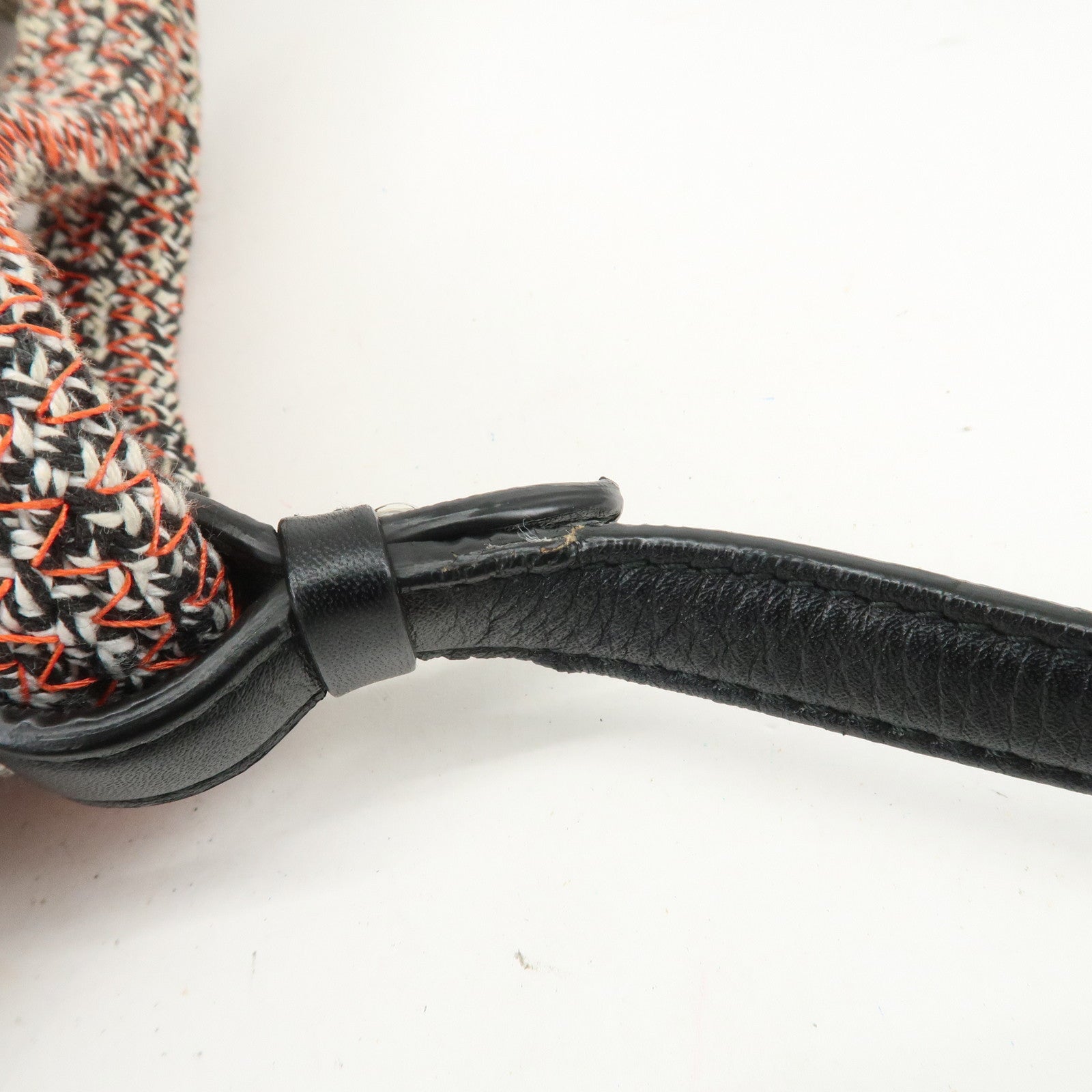 BALENCIAGA Zigzagger Canvas Leather 2Way Hand Bag Orange Black