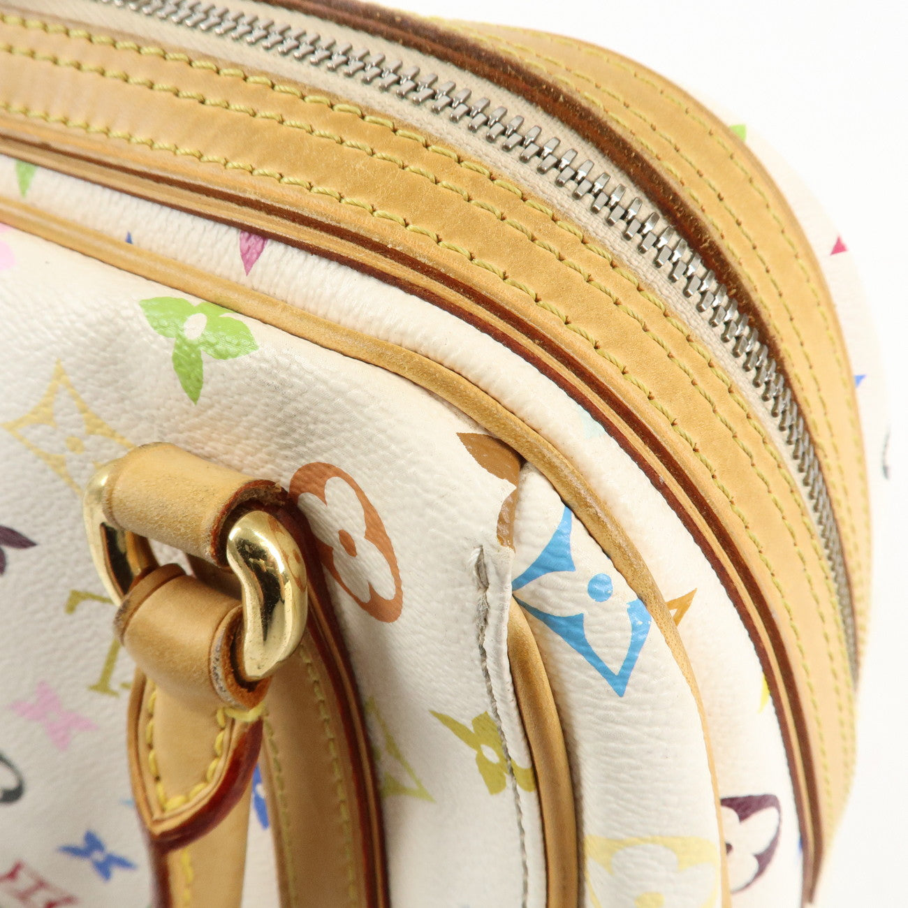 Louis Vuitton Monogram Multicolor Priscilla Hand Bag Blanc M40096 Used