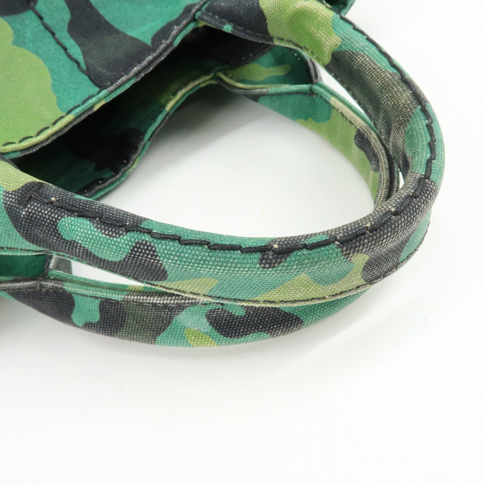 PRADA Canapa Triangle Logo Canvas 2Way Hand Bag Shoulder Bag B2642B