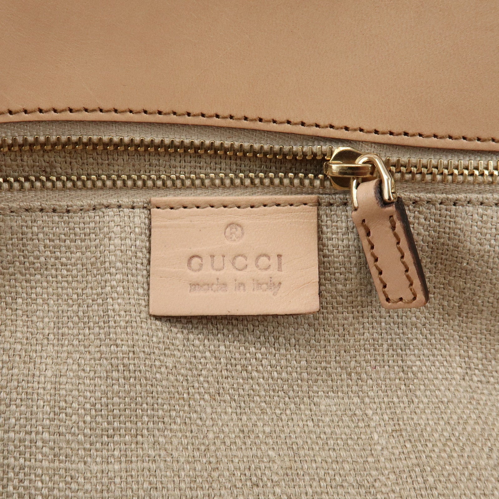GUCCI Bamboo Flora Canvas Leather Hand Bag Multicolor Beige 137395