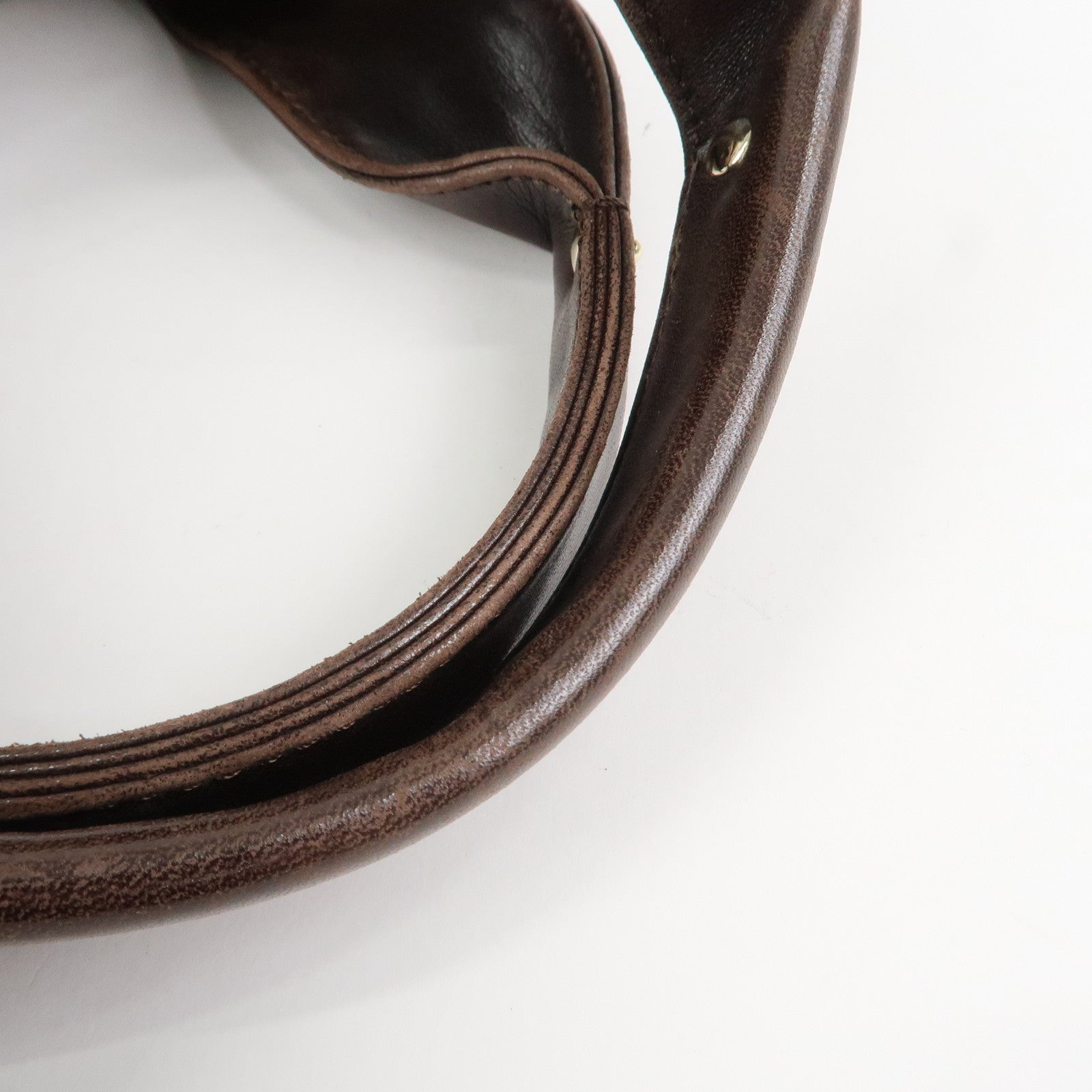 CHANEL COCO Mark Mouton Leather Hand Bag Tote Bag Brown