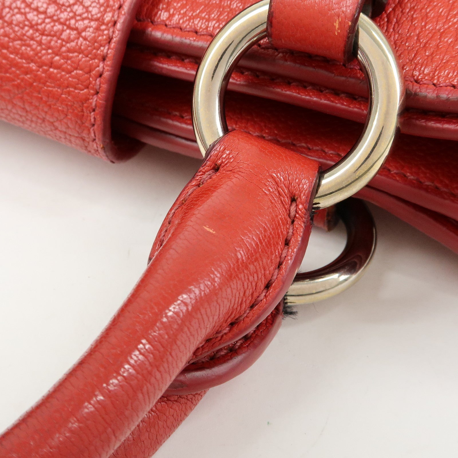 MIU MIU Madras Leather 2Way Bag Hand Bag Shoulder Bag Red