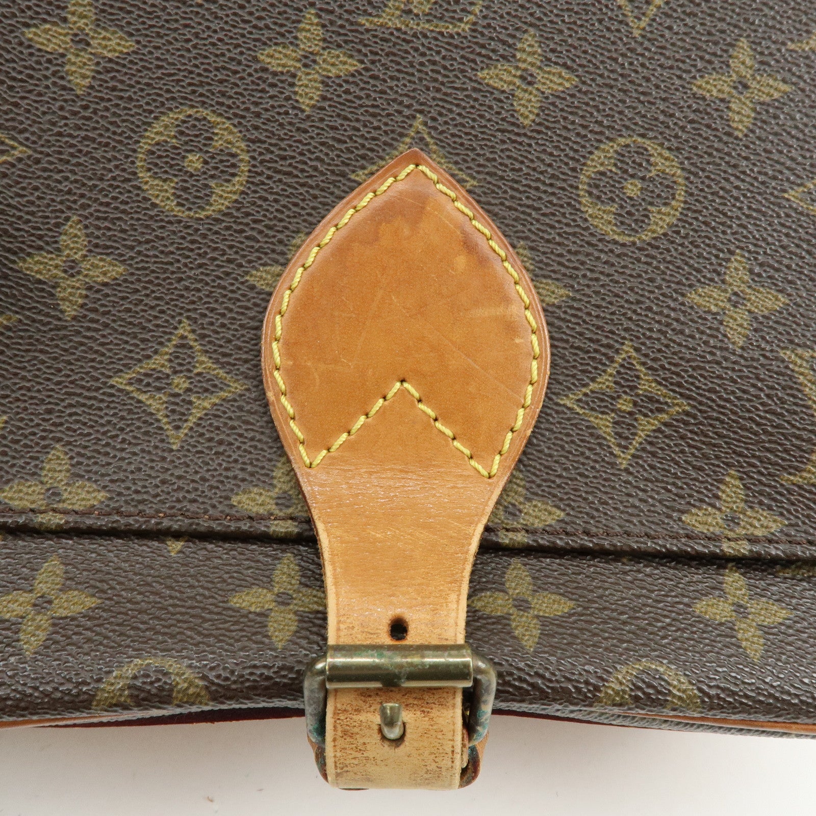 Louis Vuitton Monogram Cartouchiere MM Shoulder Bag Brown M51253