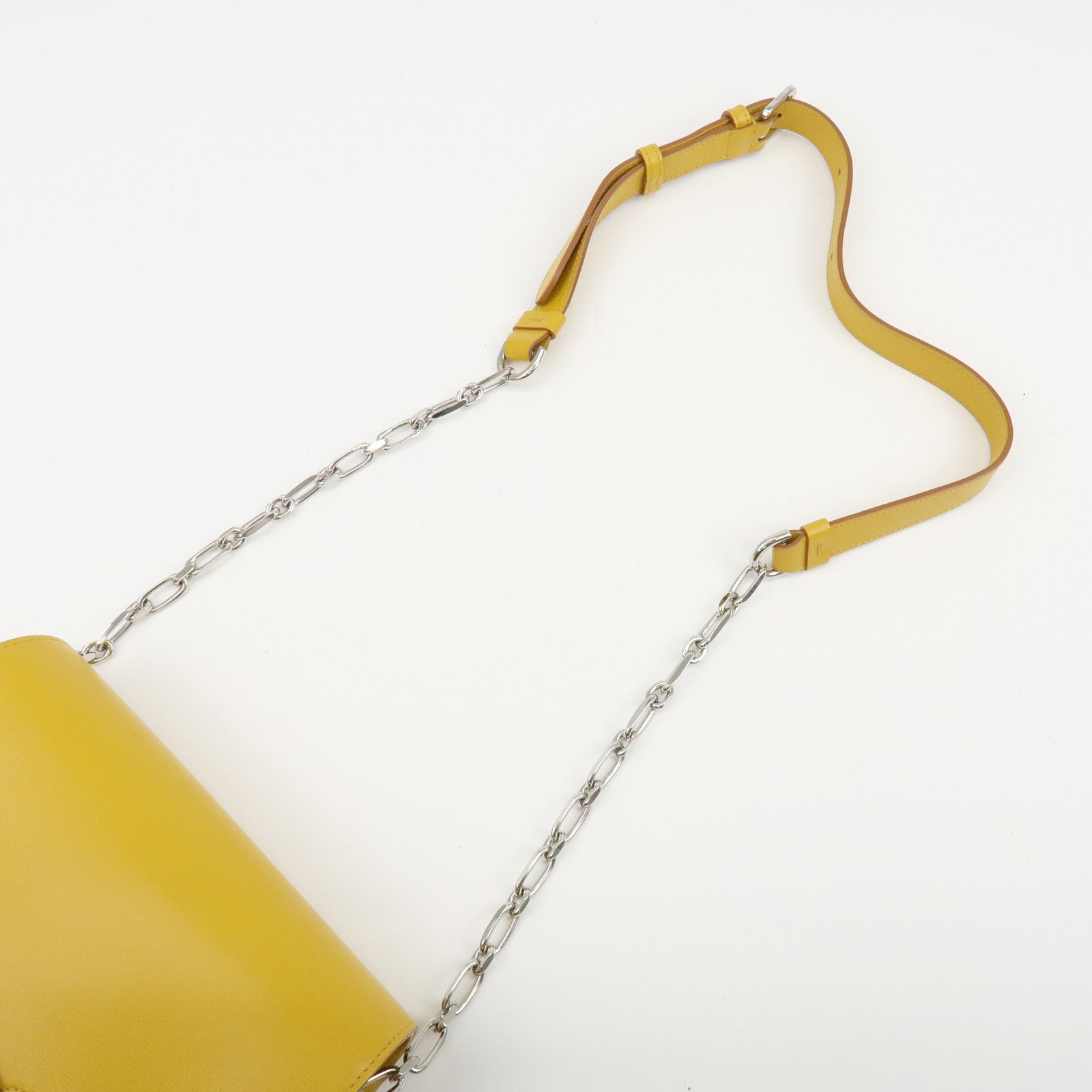 TOD'S Double T Tassel Leather Shoulder Bag Crossbody Bag Yellow