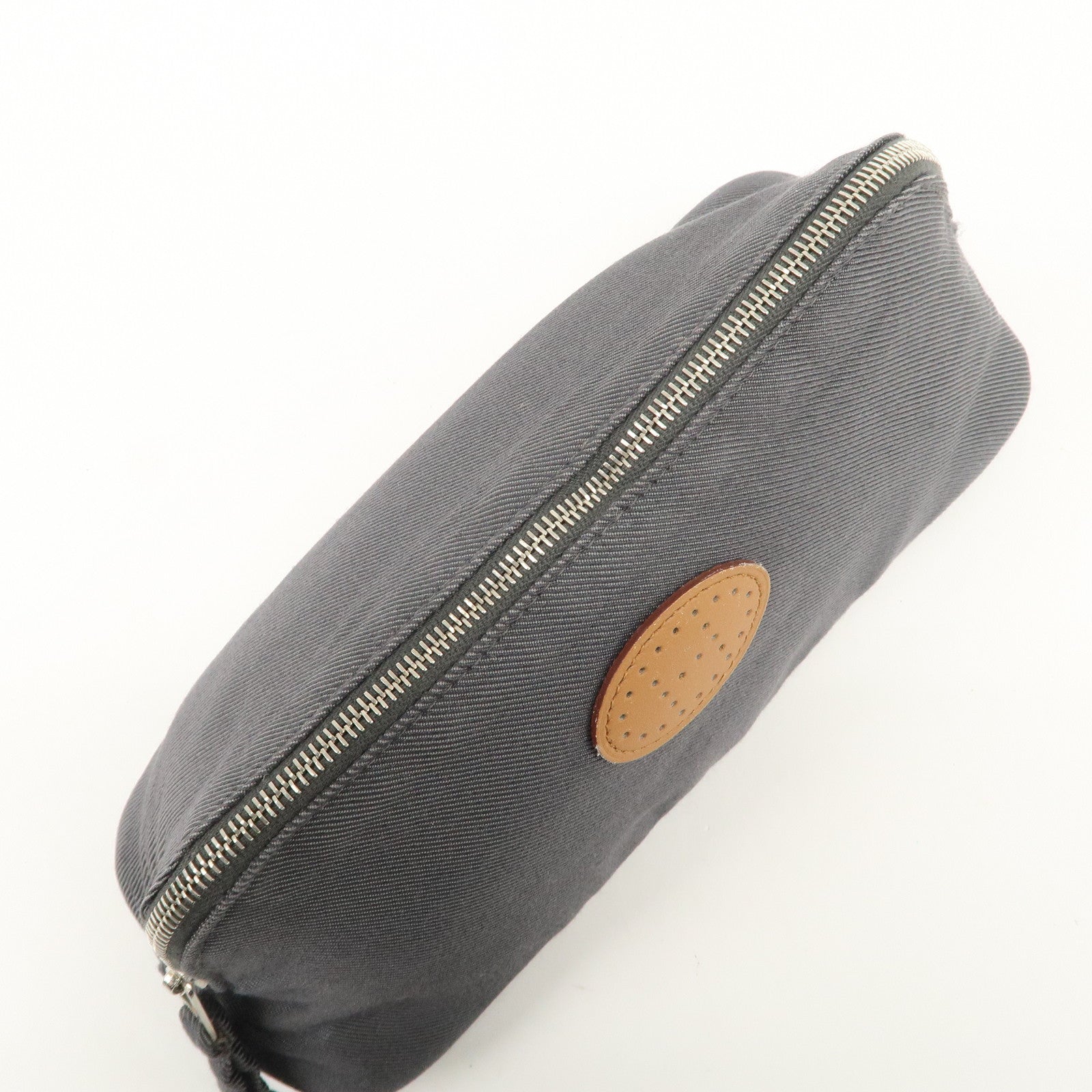 HERMES Bolide Vice Versa PM Cotton Silk Pouch Acier