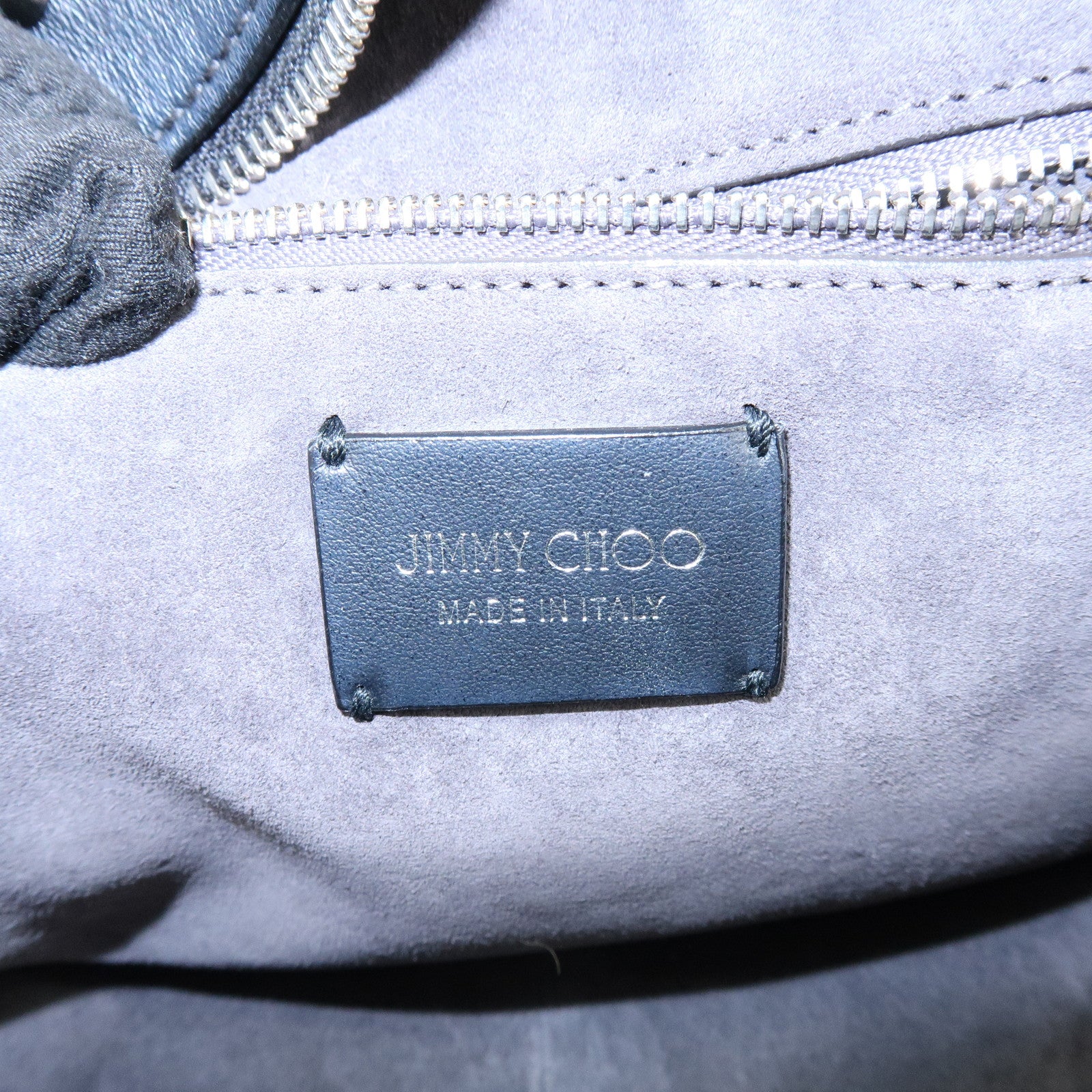 JIMMY CHOO Varenne Leather Bowling Bag Hand Bag Studs Black