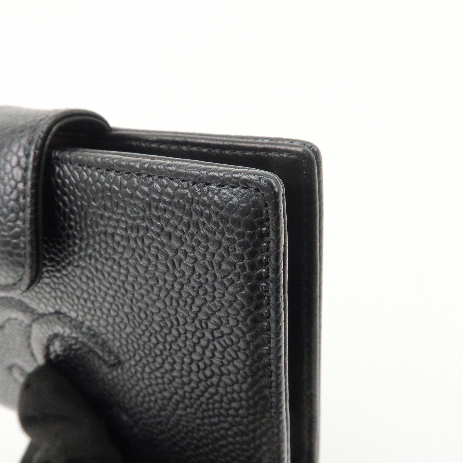 CHANEL COCO Mark Caviarskin Bi-fold Small Wallet Black A13497