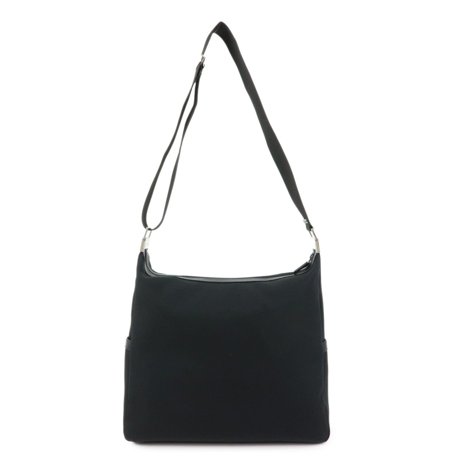 GUCCI Nylon Leather Shoulder Bag Crossbody Bag Black 34037