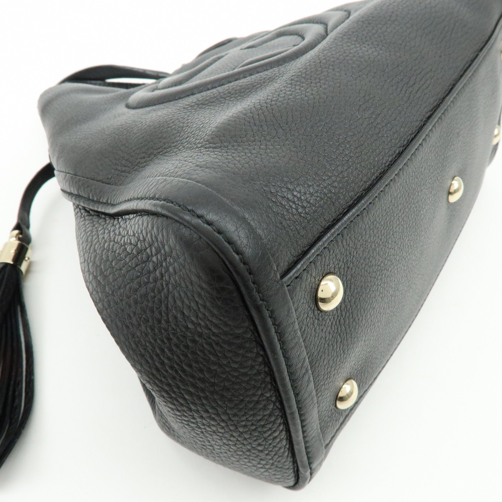 GUCCI SOHO Interlocking G Calf 2Way Hand Shoulder Bag Black 336751