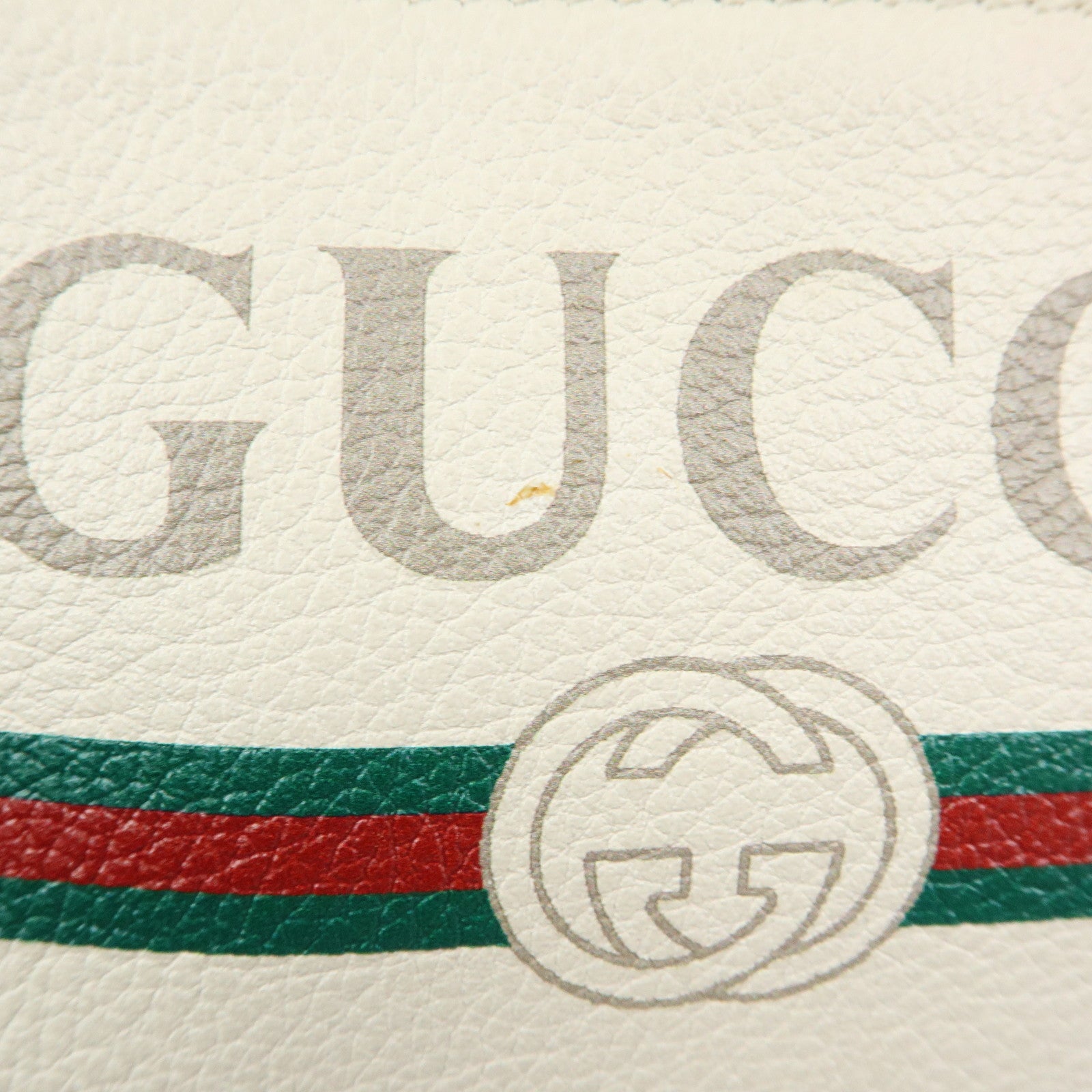 GUCCI Sherry Leather Waist Pouch Body Bag White 527792