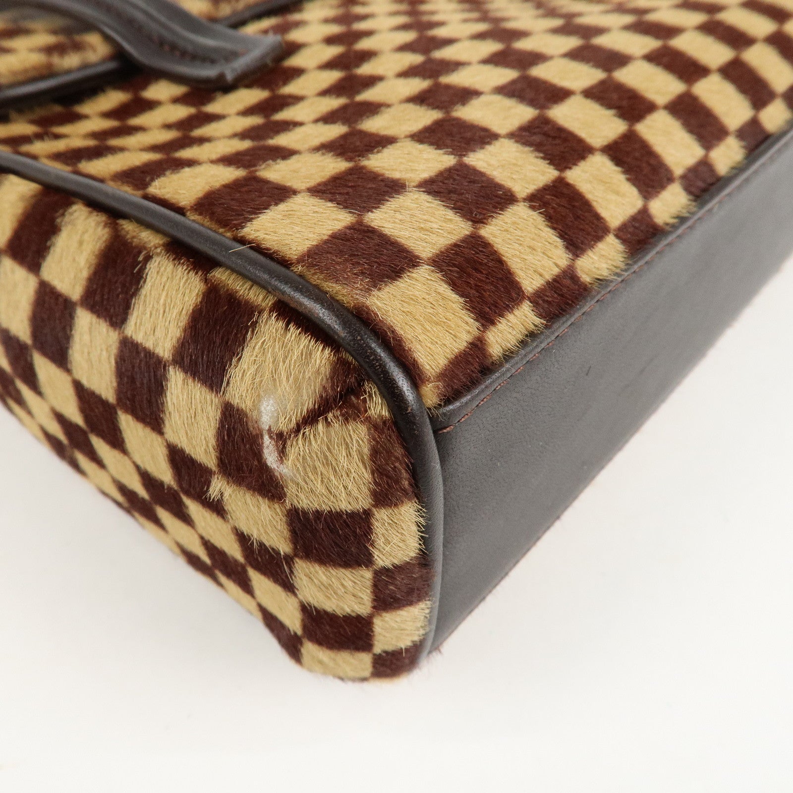 Louis Vuitton Damier Sauvage Lion Hand Bag Beige Brown M92131