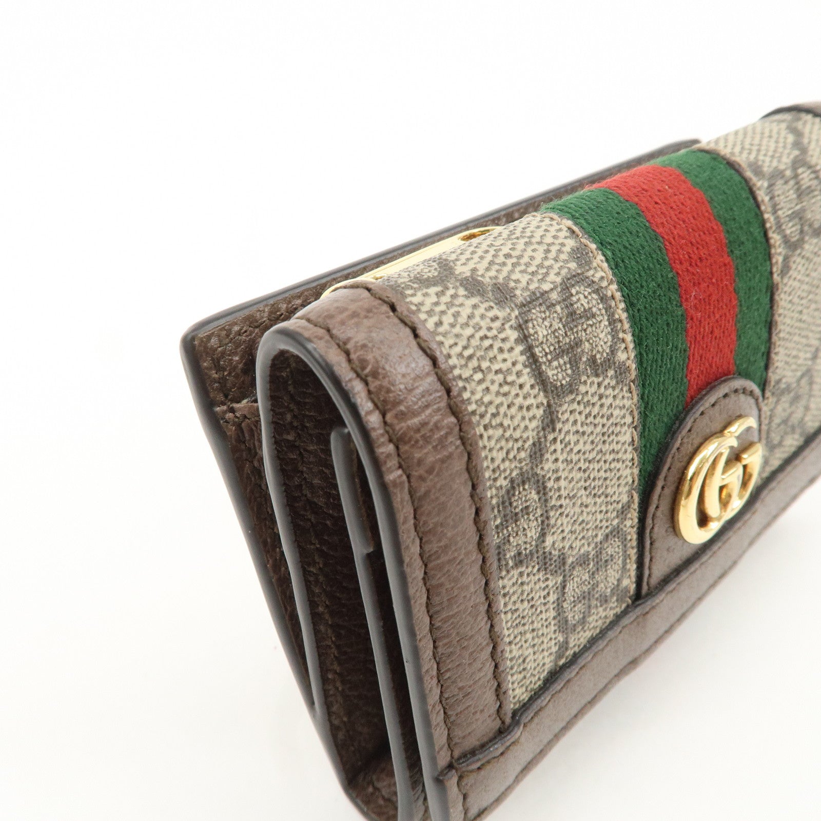 GUCCI Ophidia GG Supreme Leather Tri-Fold Compact Wallet 644334