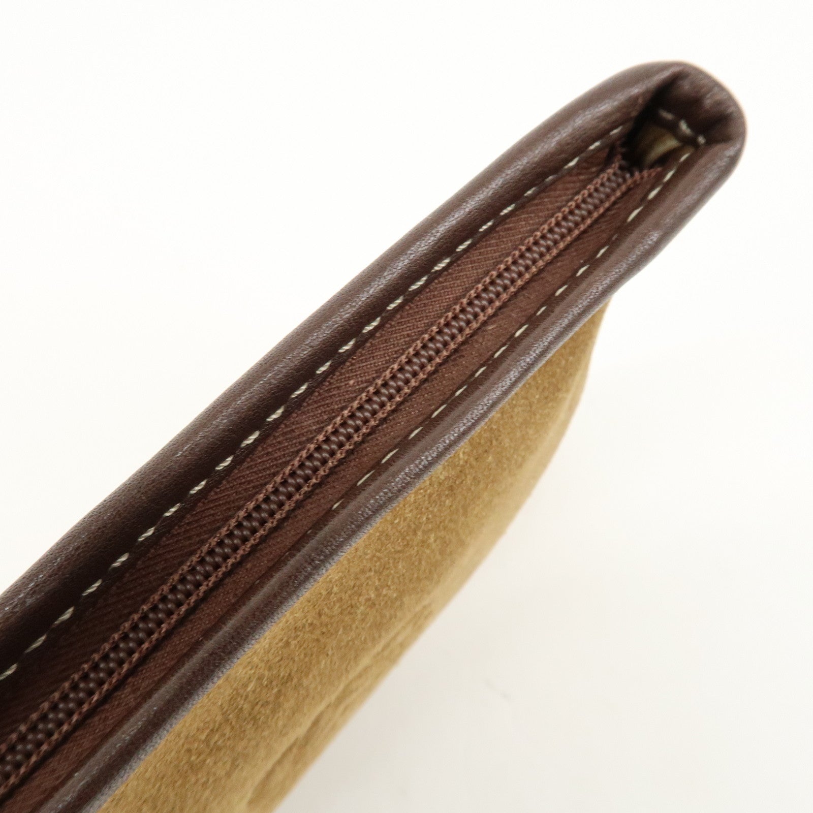 LOEWE Anagram Set of 2 Suede Leather Pouch Coin Case Brown