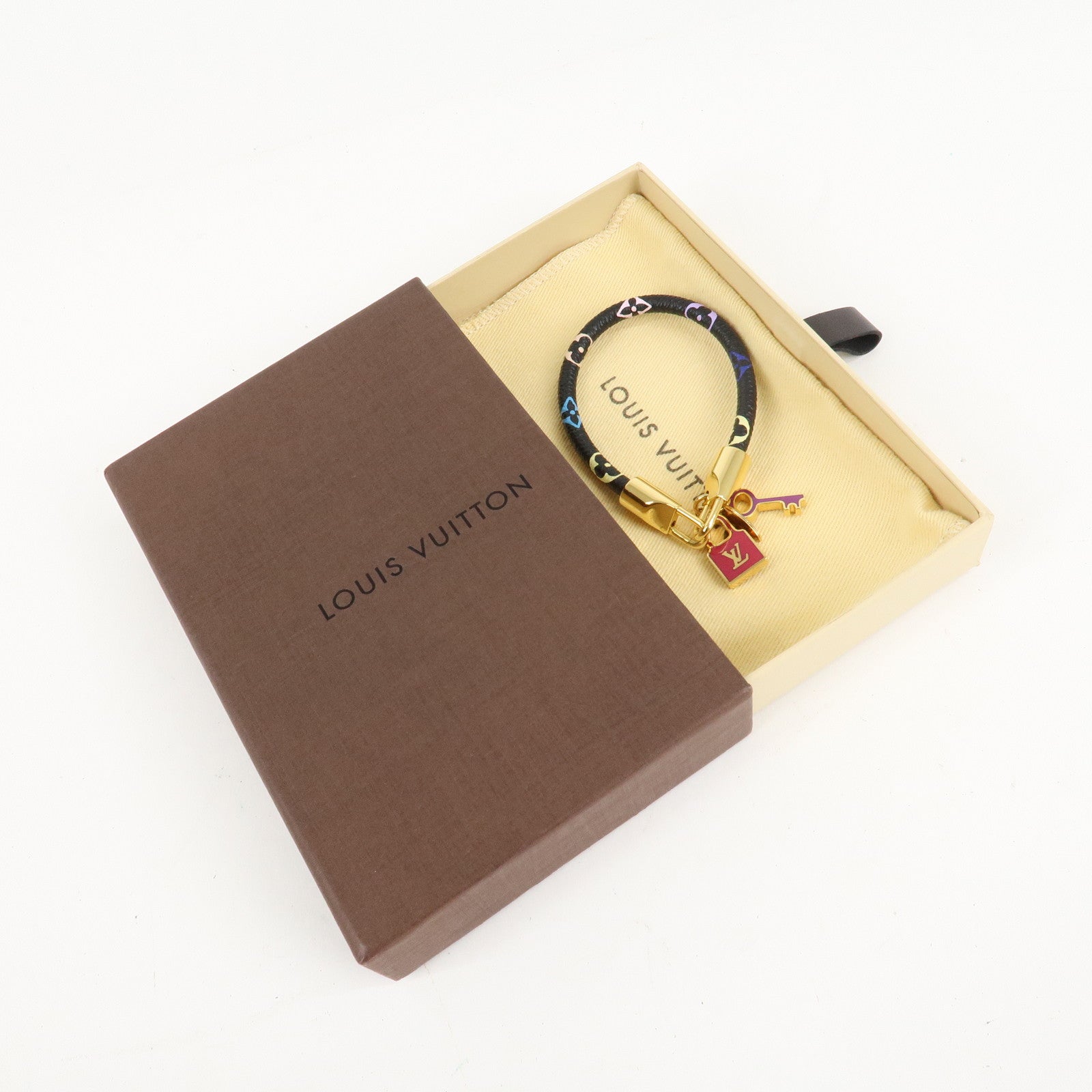 Louis Vuitton Monogram Multicolor Bracelet Lock It Noir M6603F Used