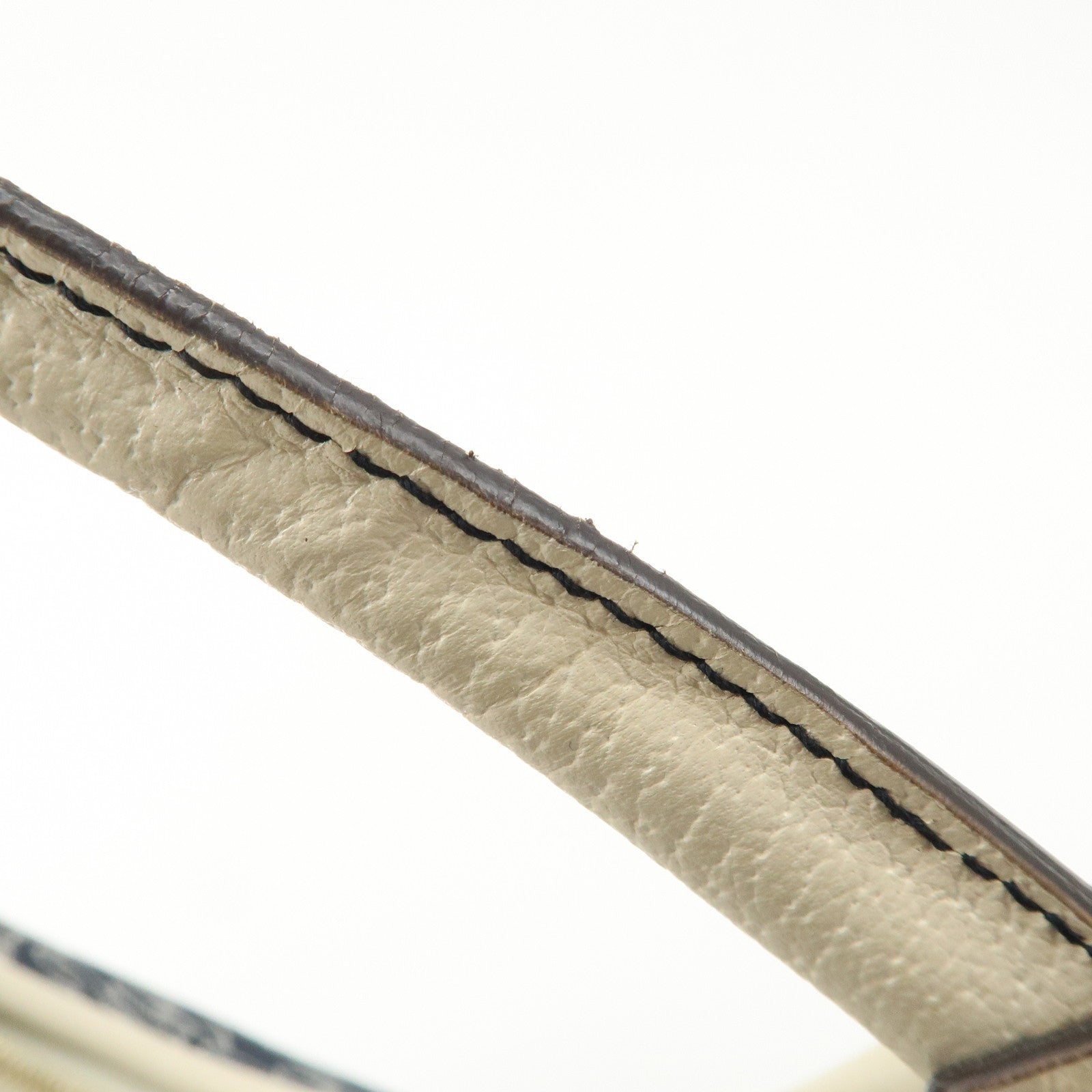 GUCCI Abbey GG Canvas Leather Shoulder Bag Ivory Navy 130738 Used